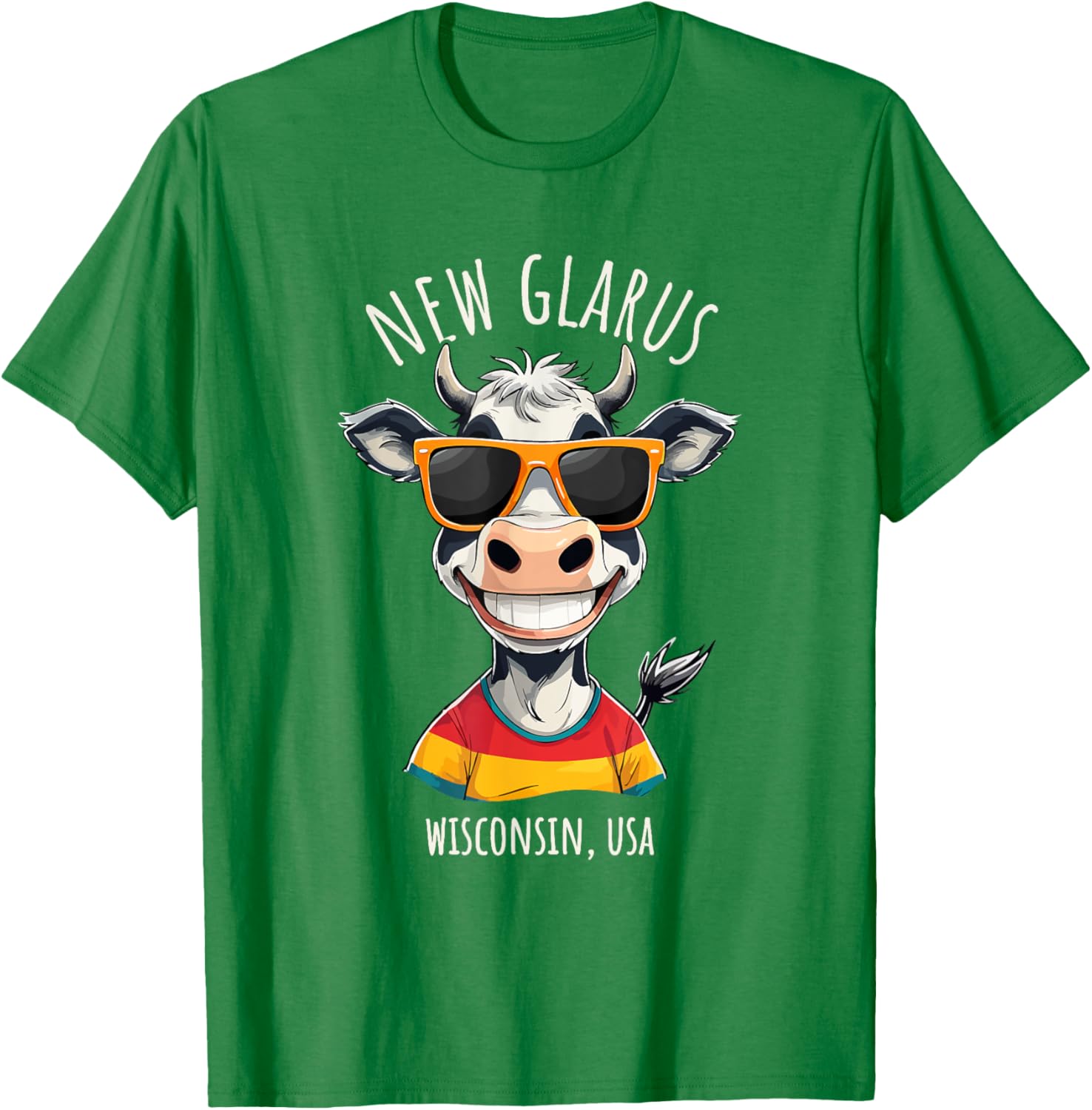 Funny Cow Cartoon T-Shirt from New Glarus WI USA - Unique Gift Idea - 13
