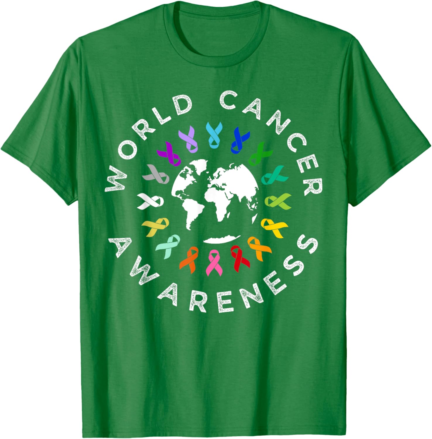 World Cancer Day Awareness Multi-Color Ribbon T-Shirt for Supporters - 10