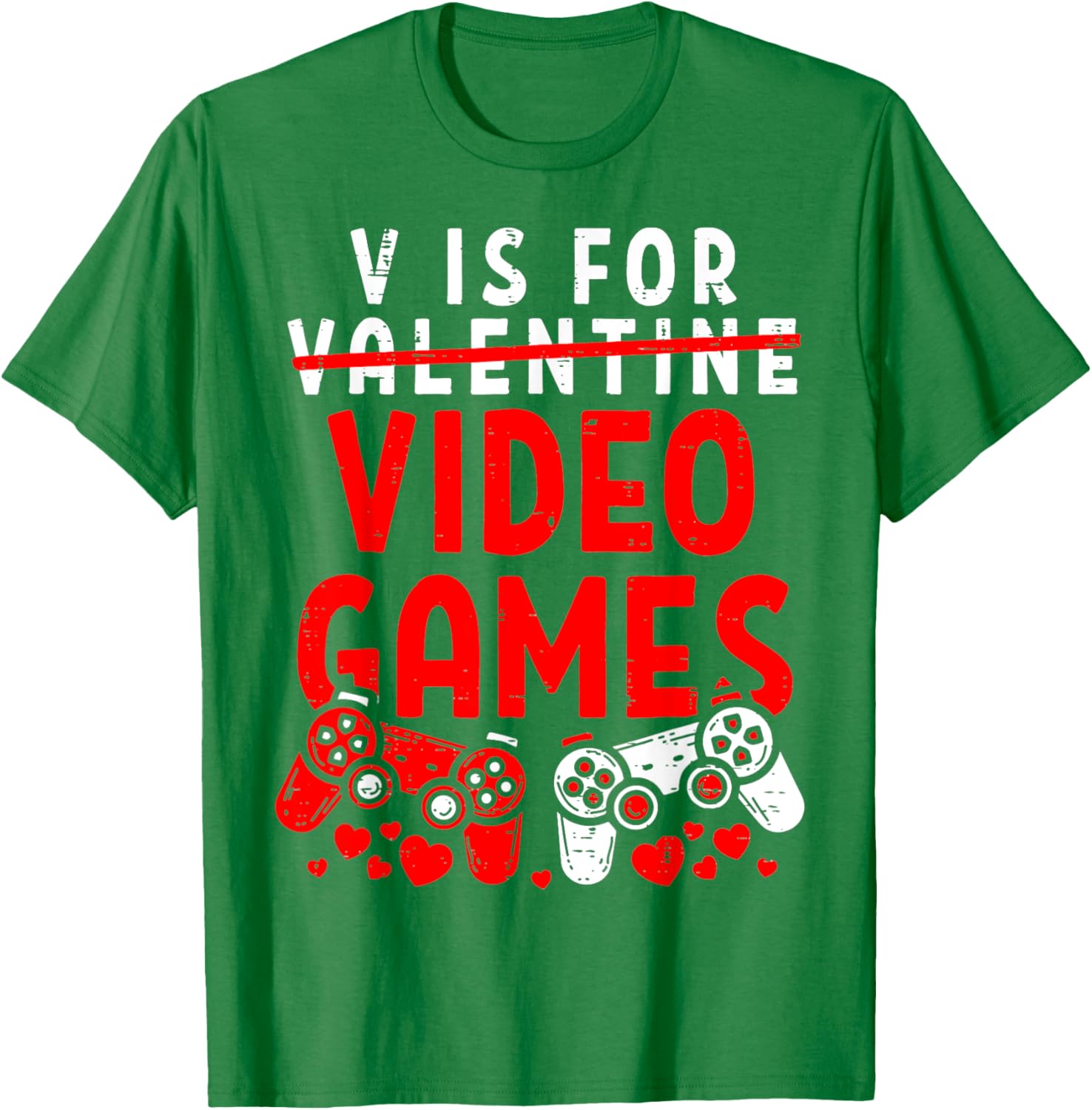 Funny V Is For Video Games Valentine's Day T-Shirt for Gamer Men - 5