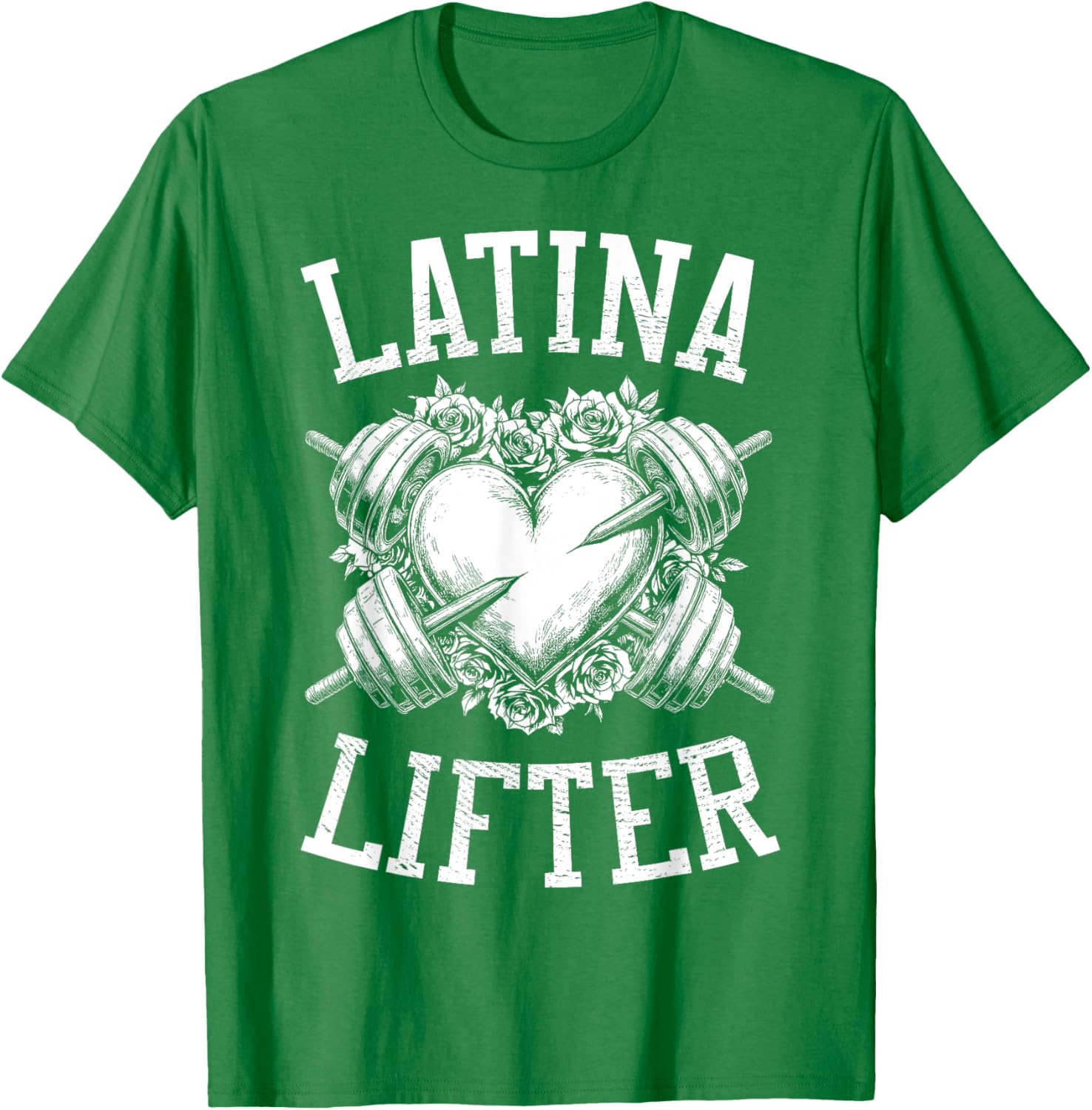 Latina Lifter Heart Fitness T-Shirt for Hispanic Gym Lovers - 23