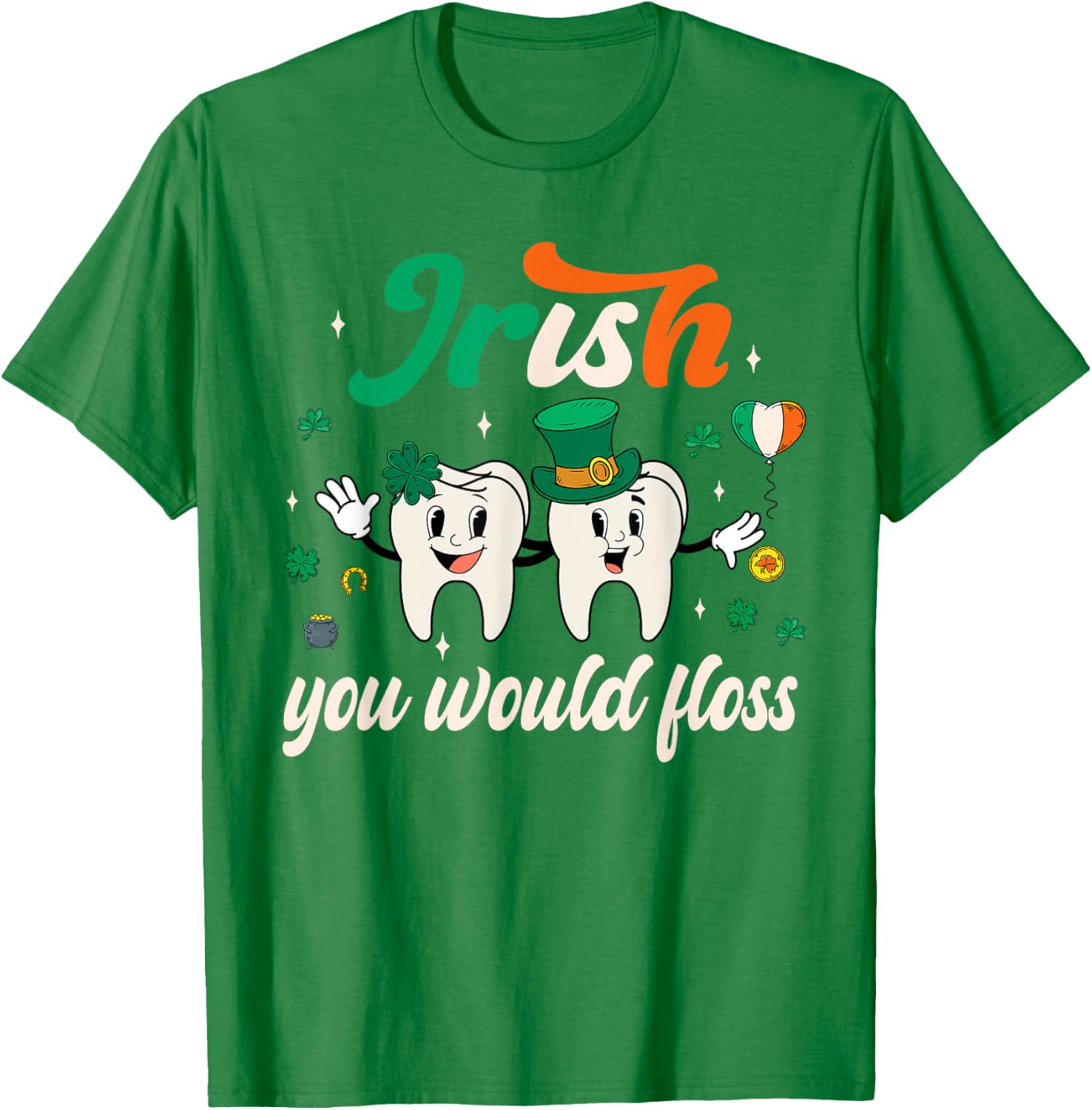 Retro Groovy Irish Dentist Tooth Patrick's T-Shirt for Fun Dental Style - 20