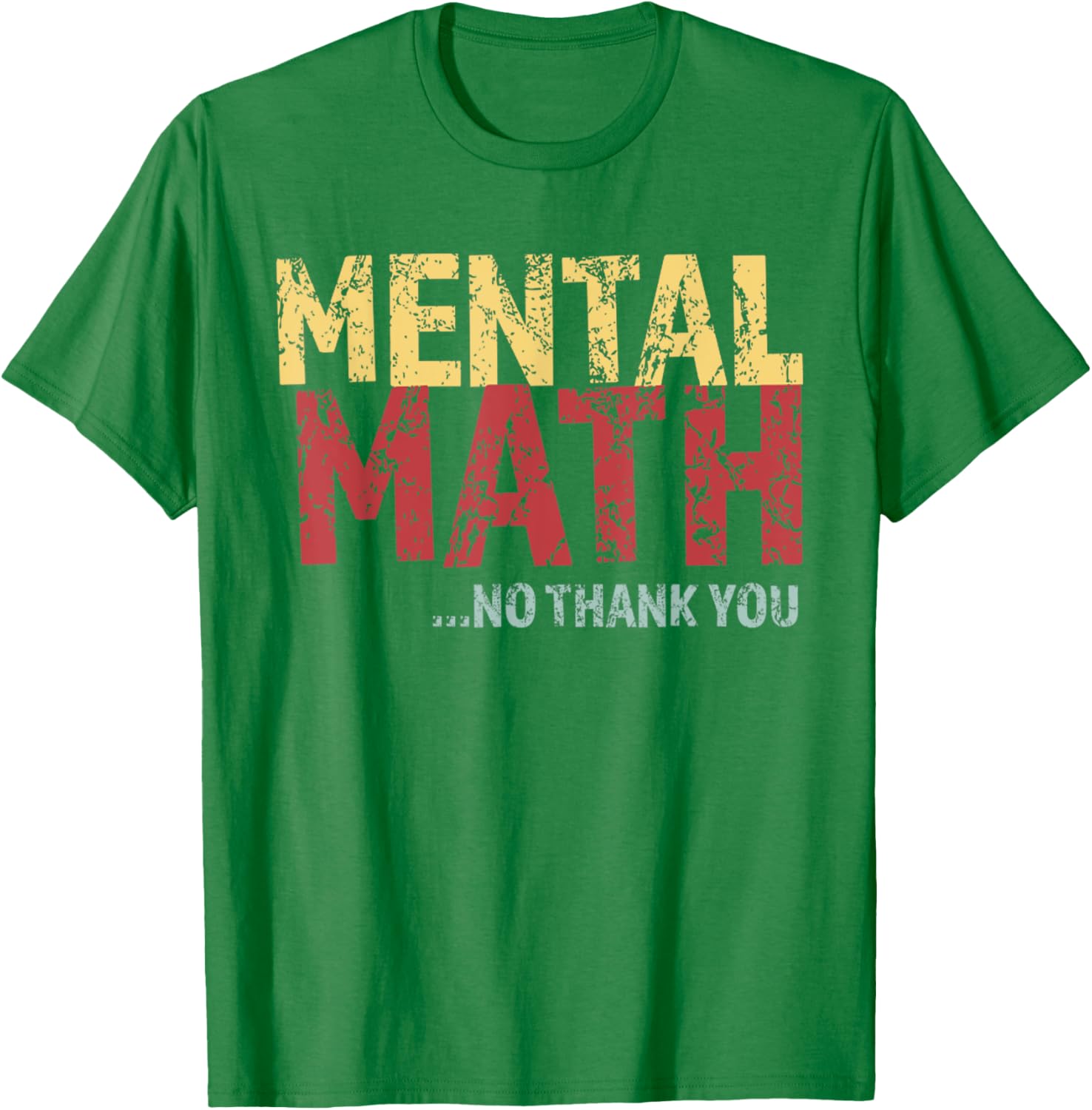 Retro Mental Math No Thank You T-Shirt Funny School Pop Quiz Design - 16