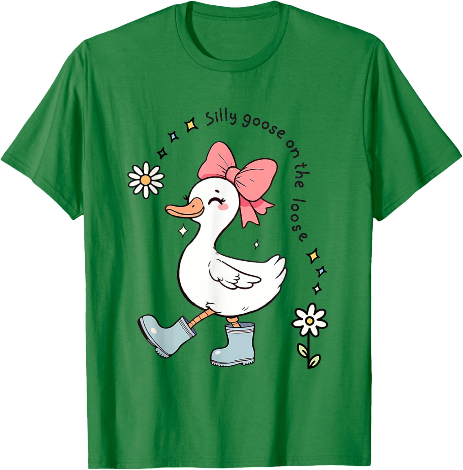 Funny Silly Goose On The Loose Kids T-Shirt for Girls - Adorable Design - 17