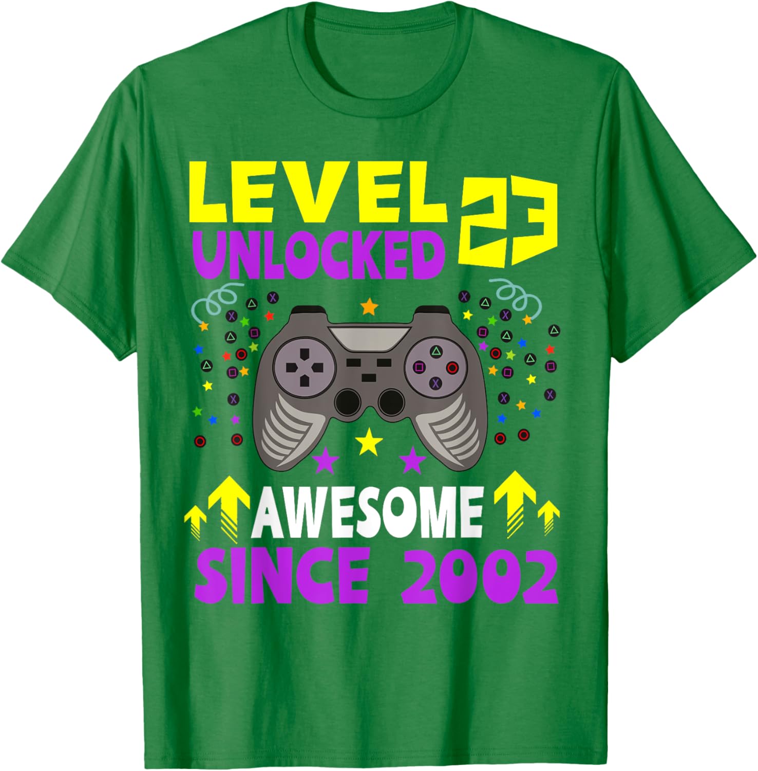 Level 23 Unlocked 23rd Birthday Gaming T-Shirt for Gamers Since 2002 - 10