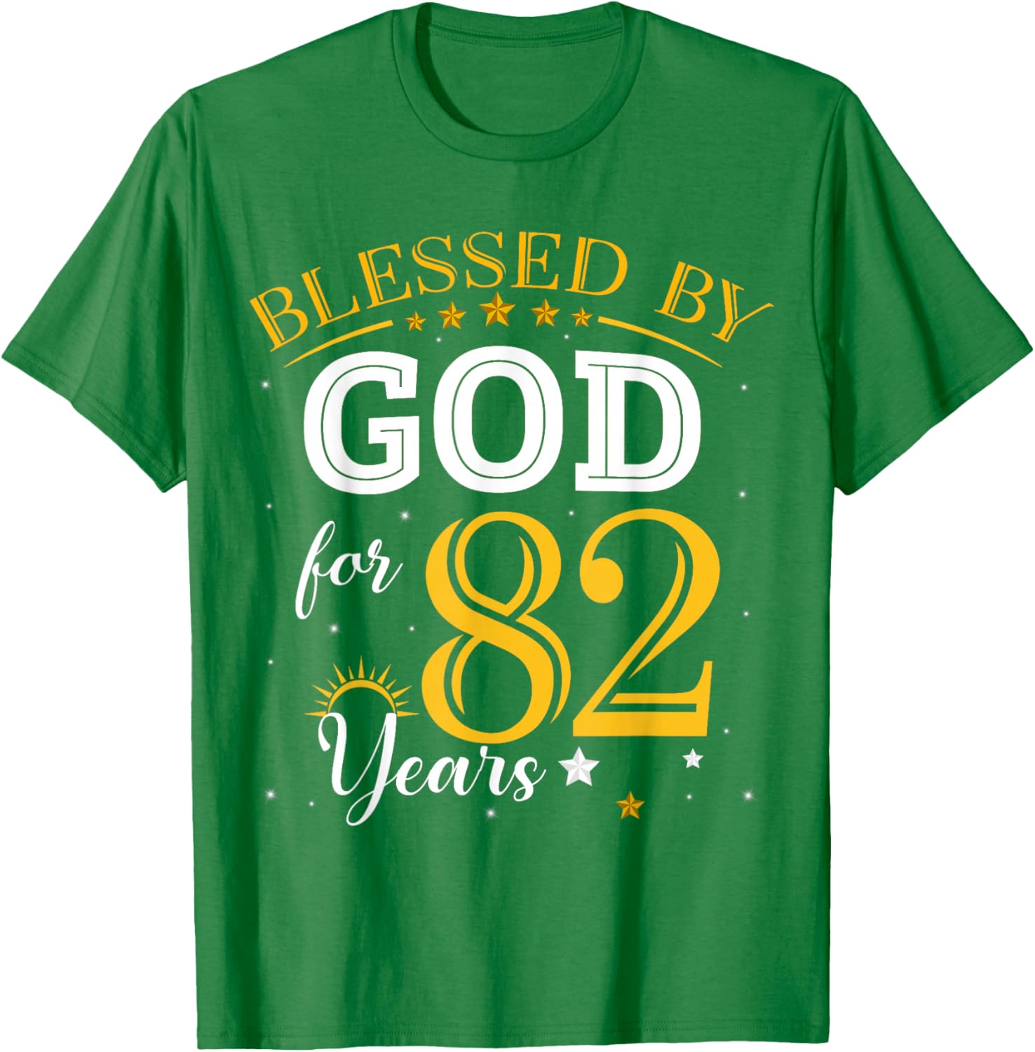 Vintage Blessed by God T-Shirt for 82nd Birthday Celebration Girl - 15