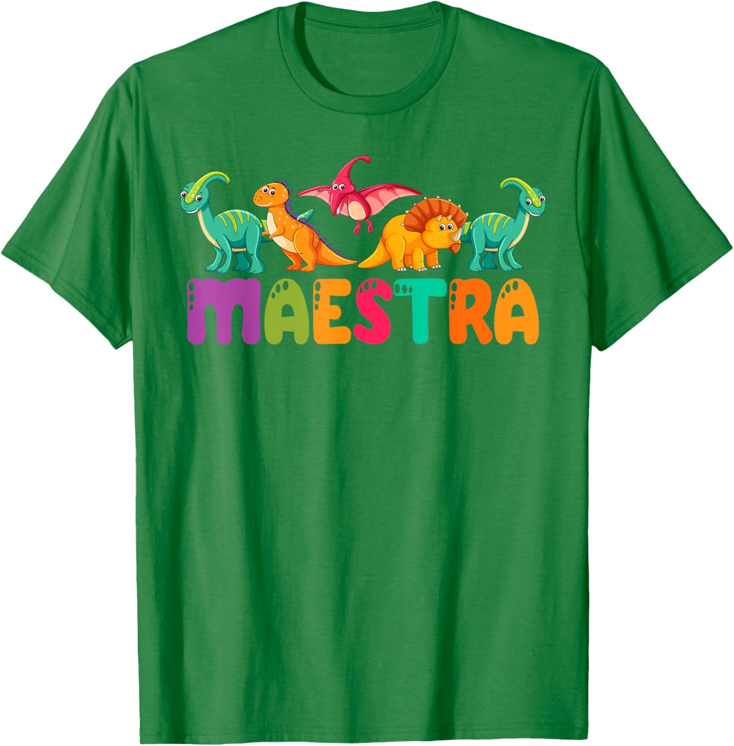 Cute Dinosaurs Bilingual Teacher T-Shirt for Maestra Spanish Teachers - 13