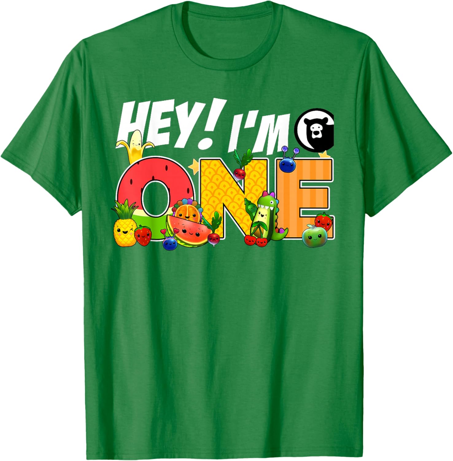 Funny Hey I'm One Birthday Boy T-Shirt for Kids with Cute Fruit Design - 8
