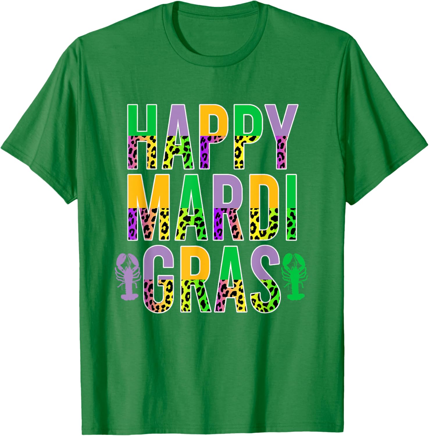 Happy Mardi Gras Leopard Print Crawfish T-Shirt for Men Women Kids - 15
