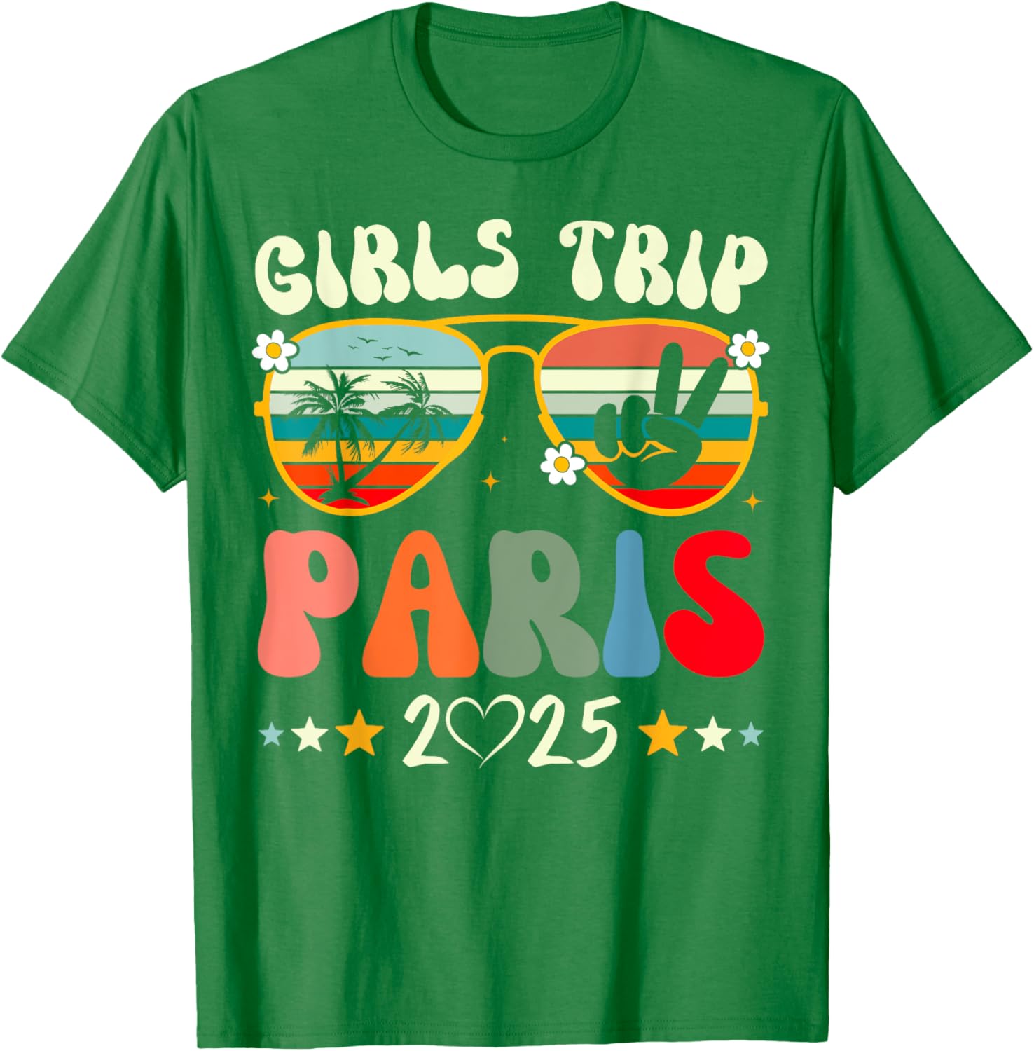 Girls Trip Paris 2025 Summer Vacation Retro T-Shirt for Matching Outfits - 8
