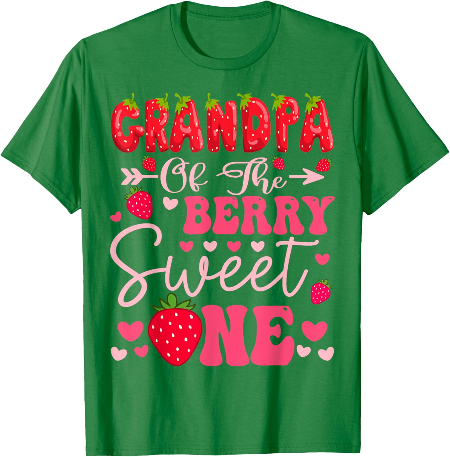 Adorable Grandpa Of The Berry Sweet One Strawberry Birthday T-Shirt - 10