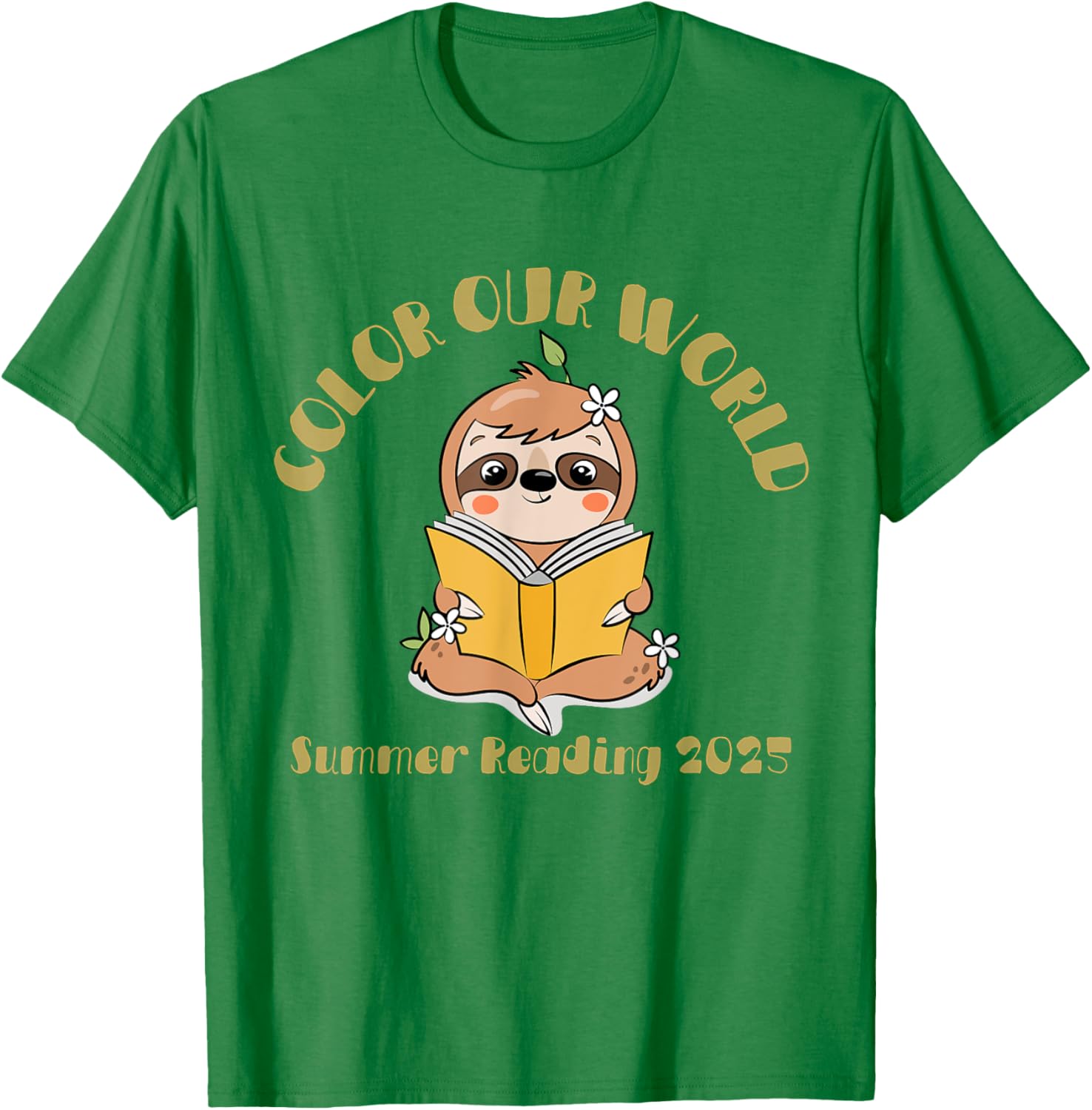 Color Our World 2025 Summer Reading Program Sloth T-Shirt for Kids - 6