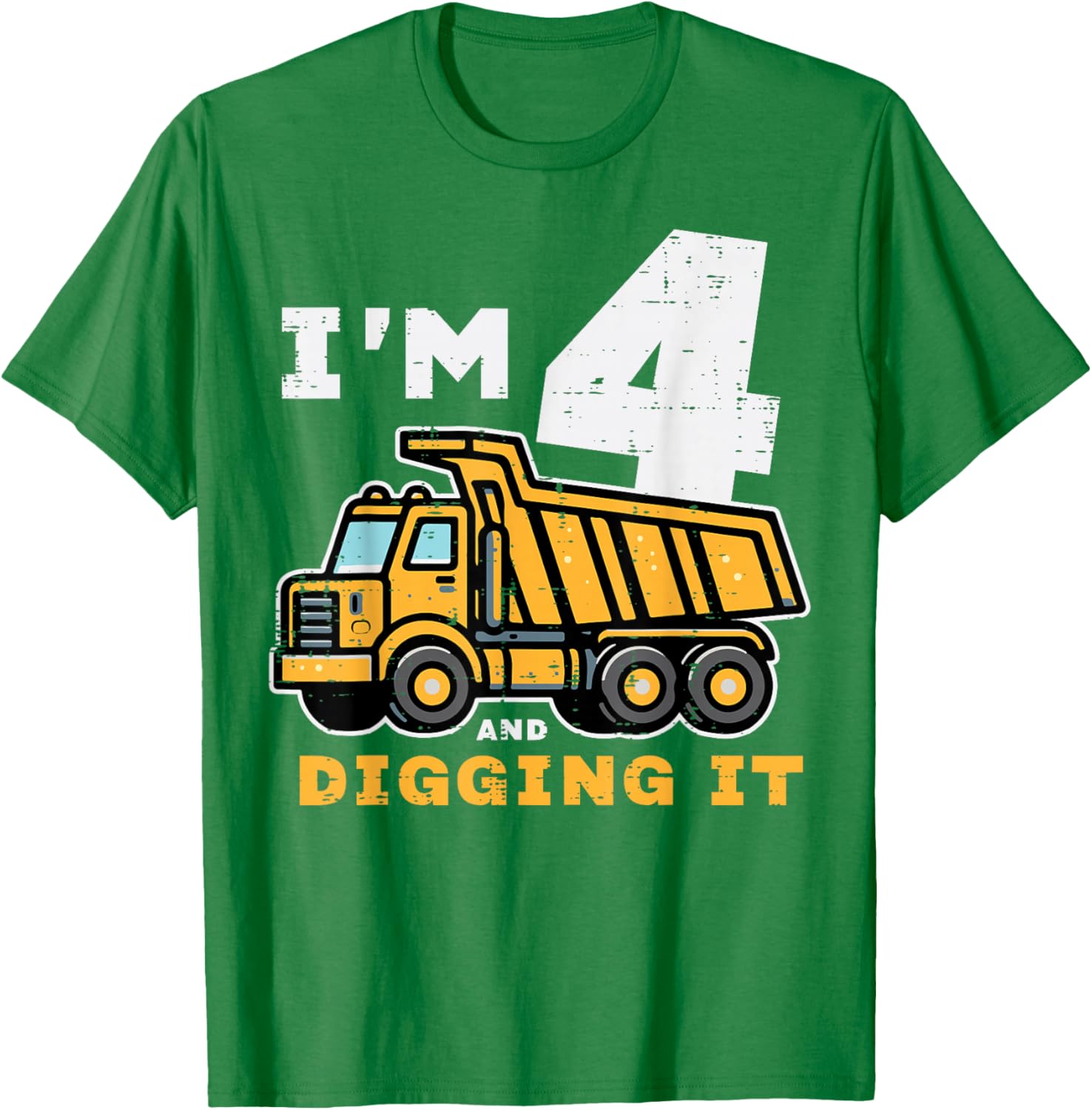Cute 4th Birthday Dump Truck T-Shirt for Kids - Digging It Design - 24