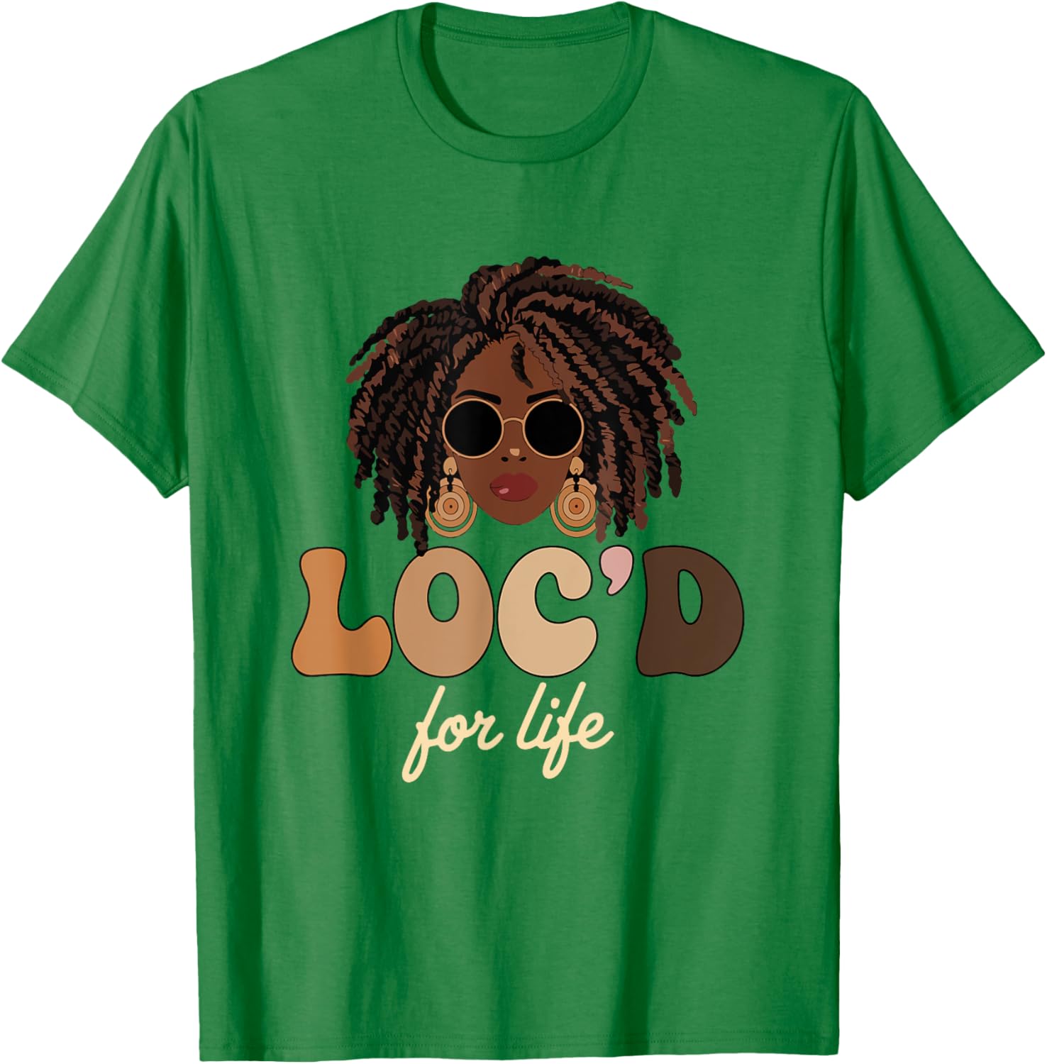 Loc'd For Life Afro Locs Dreadlocks T-Shirt for Melanin Queens - 22