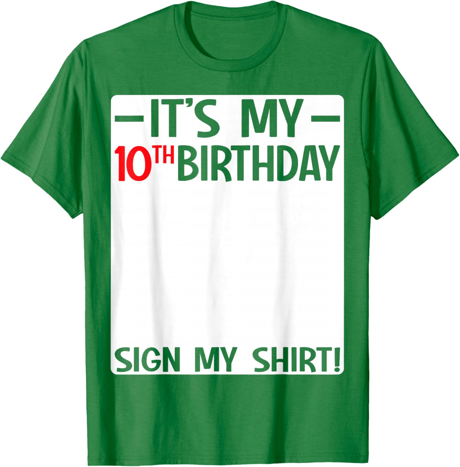 Fun 10th Birthday Party T-Shirt Sign for Kids Celebrating Ten Years Old - 6