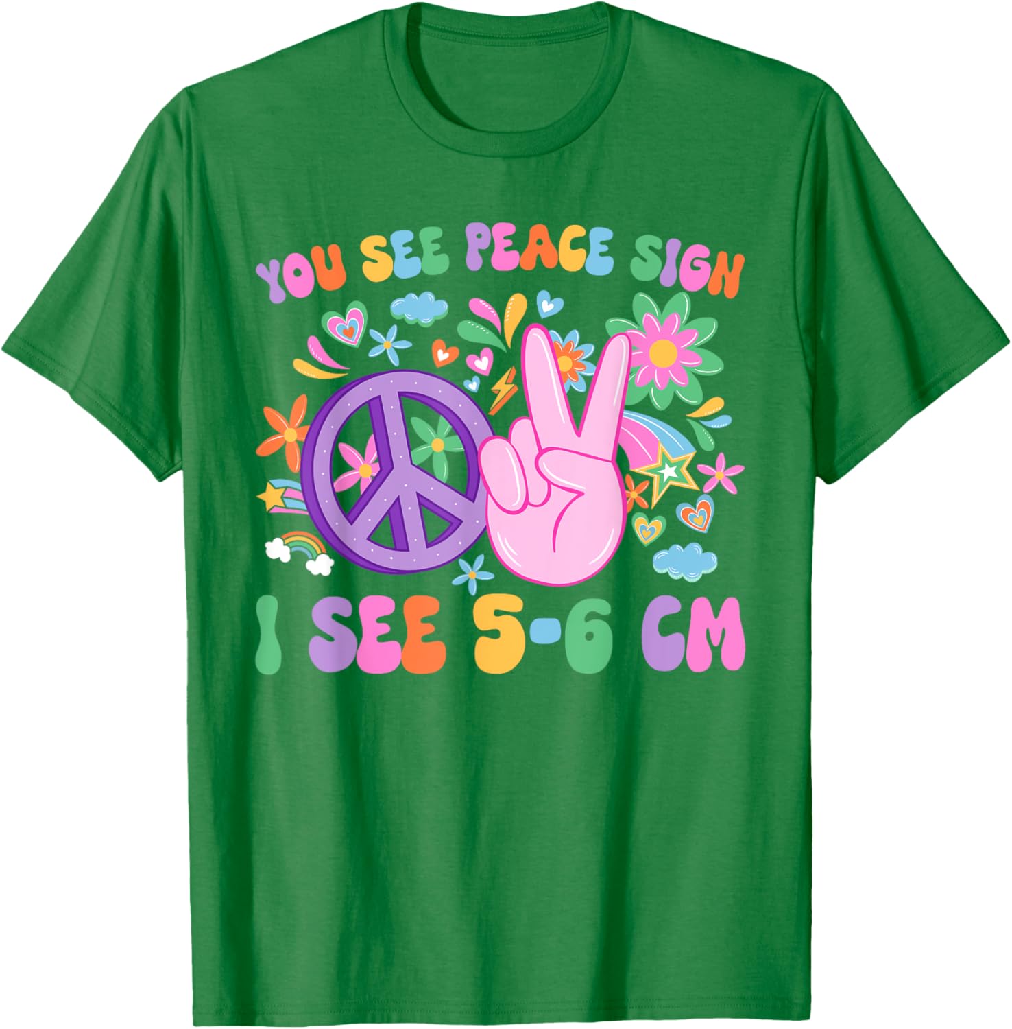 Funny L&D Nurse NICU T-Shirt - You See Peace Sign I See Uterus Design - 8