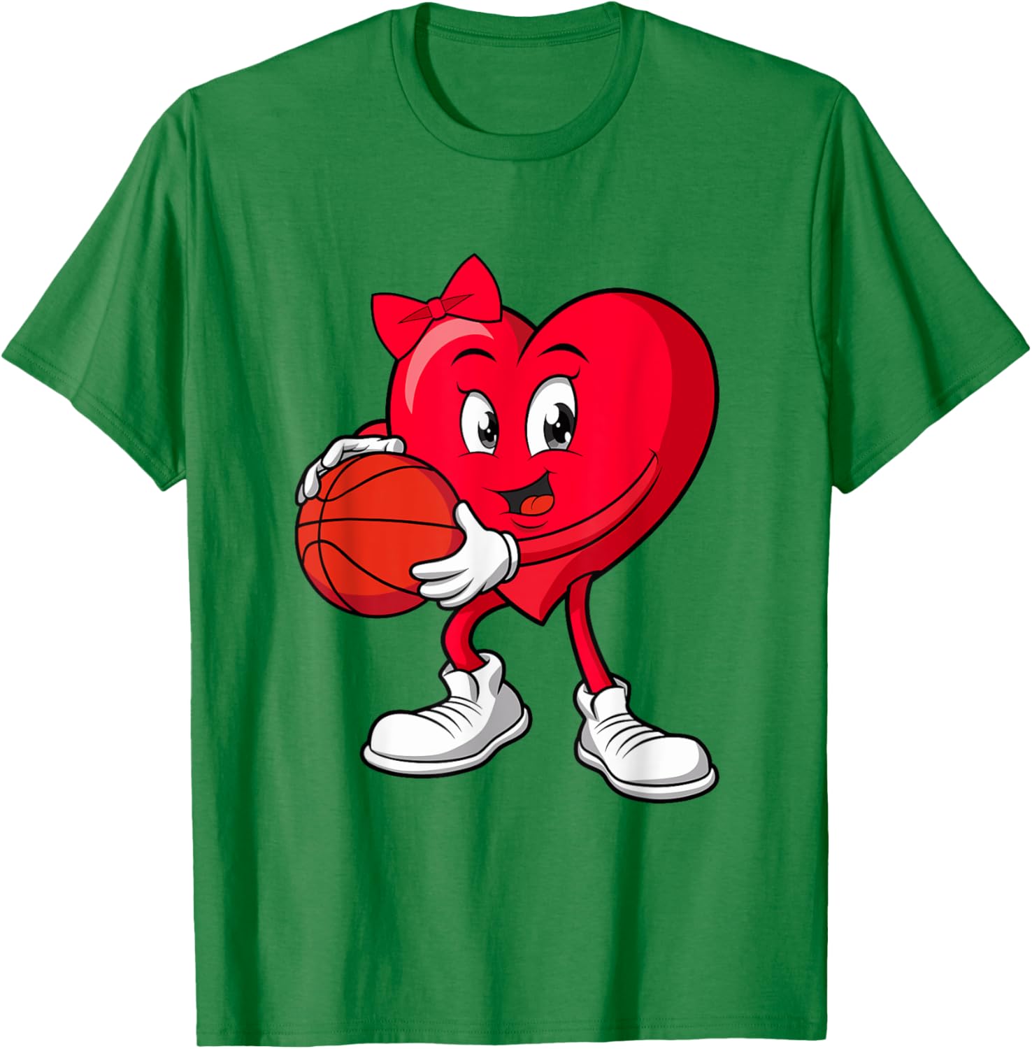 Cute Red Heart Basketball T-Shirt for Girls Perfect for Valentine's Day - 2