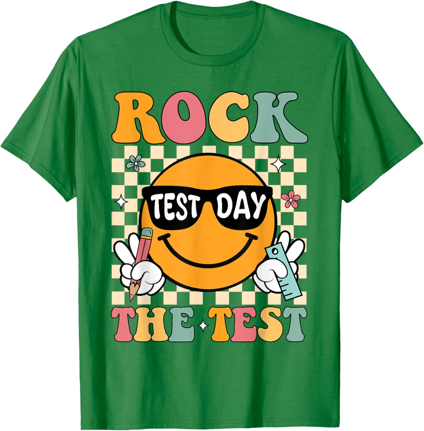 Test Day Rock The Test Teacher T-Shirt Motivational Gift for Educators - 11
