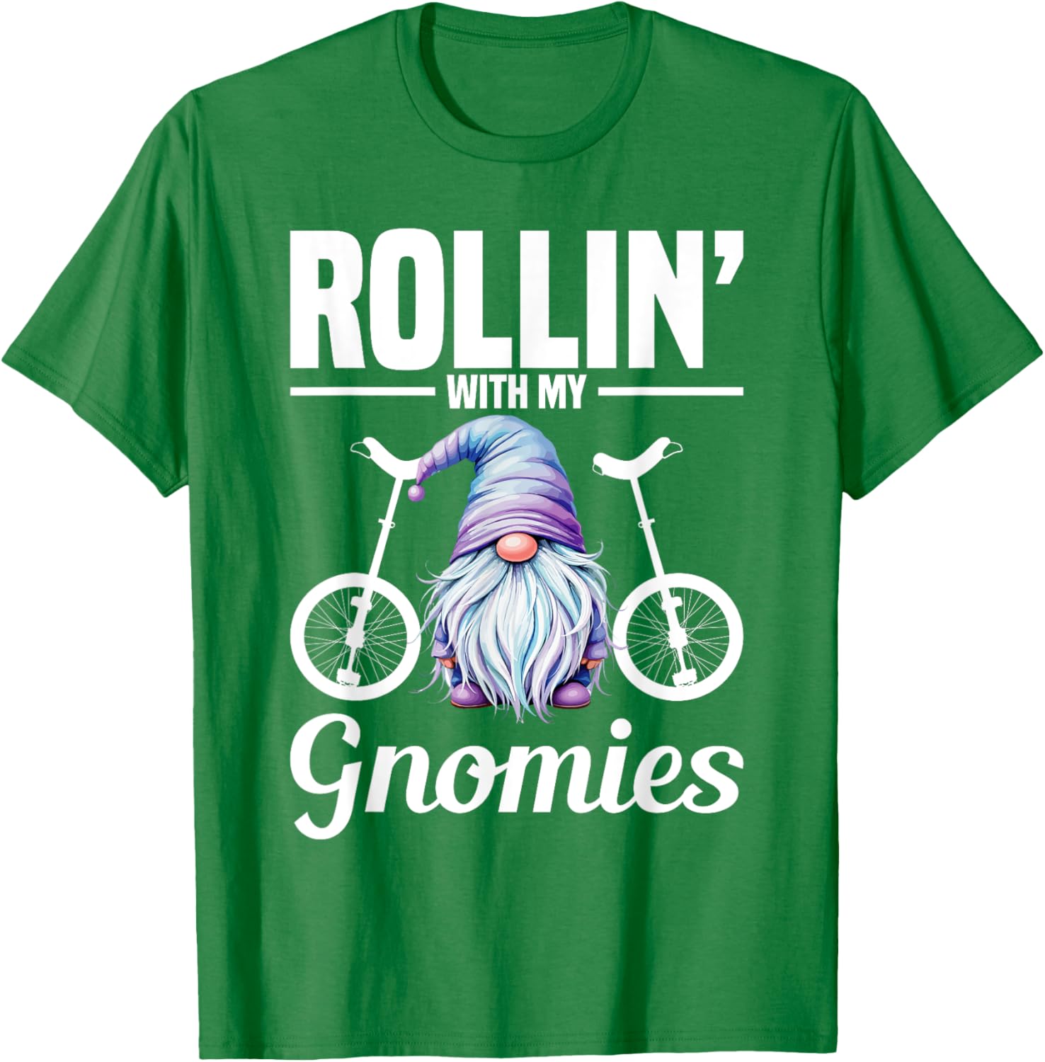 Monocycle Riding Gnomies Unicyclist T-Shirt Fun Apparel for Cyclists - 2