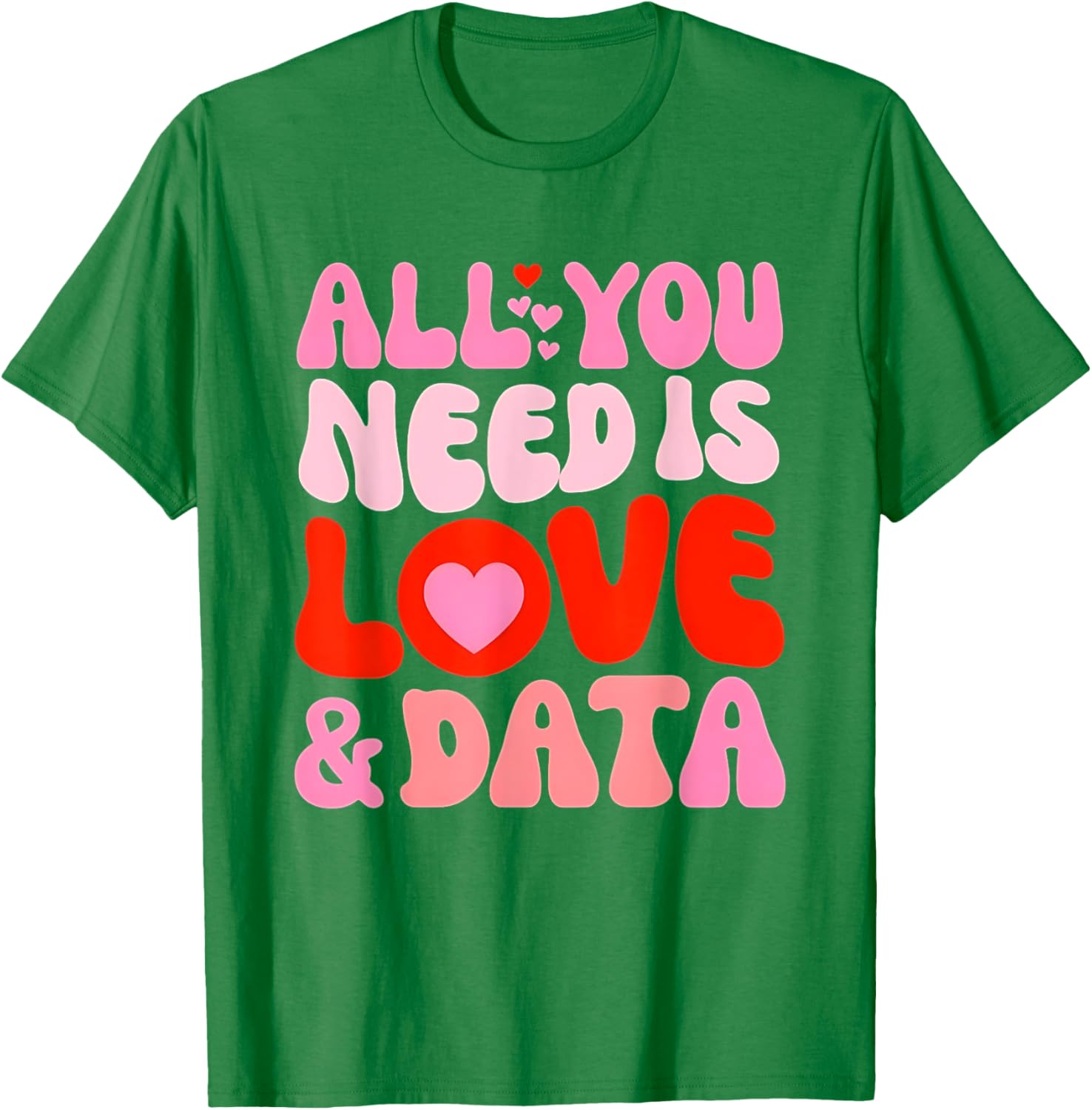 Retro Love and Data Teacher Valentine's Day T-Shirt for Educators - 17