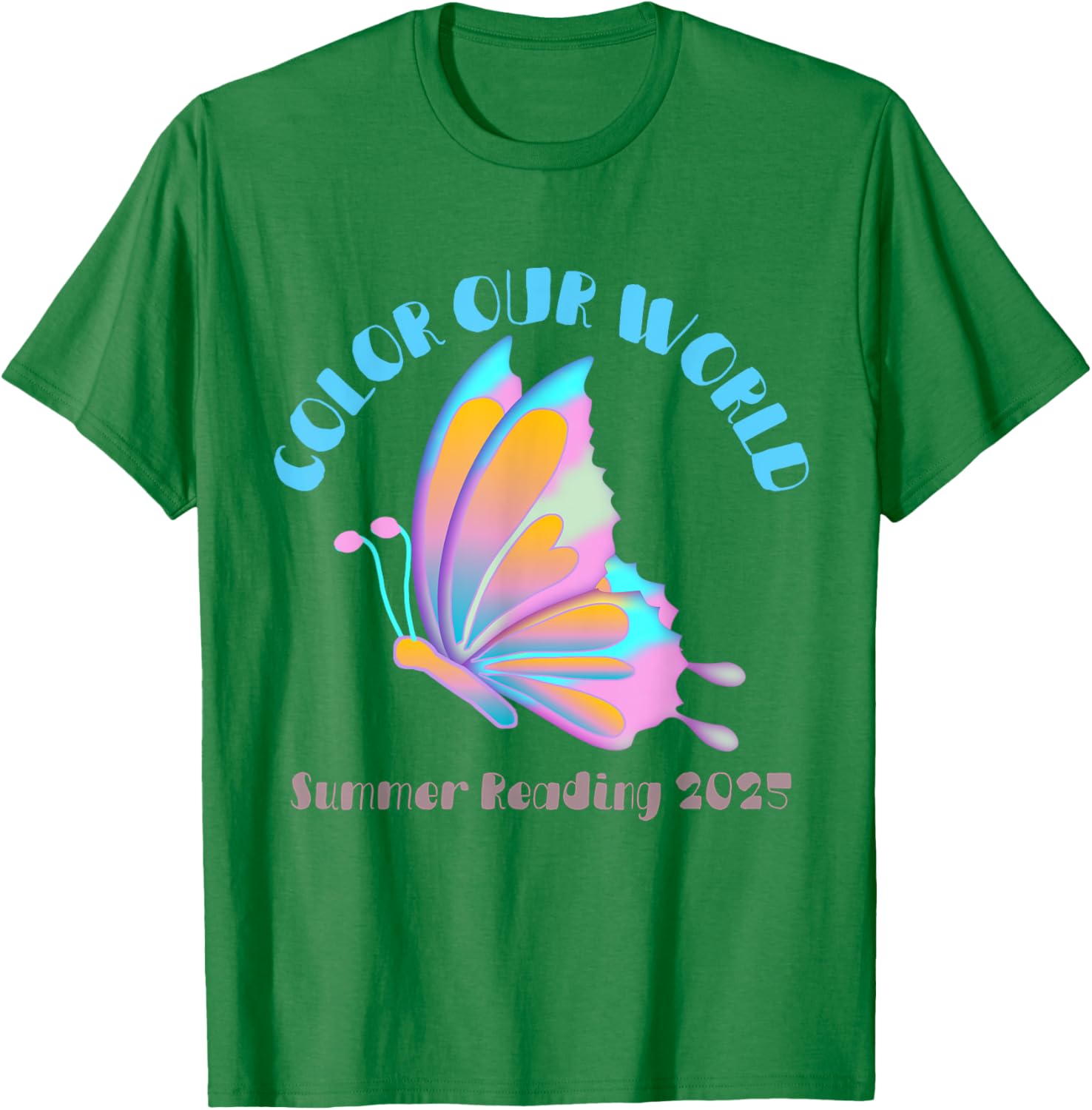 Color Our World Summer 2025 Butterfly T-Shirt for Reading Enthusiasts - 15