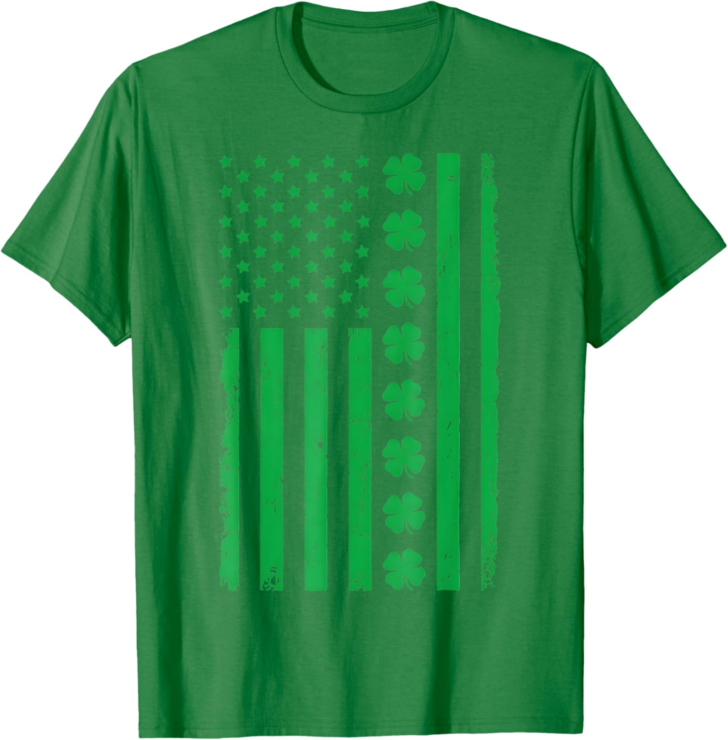 Stunning US American Flag T-Shirt with Shamrocks for St. Patrick's Day - 26