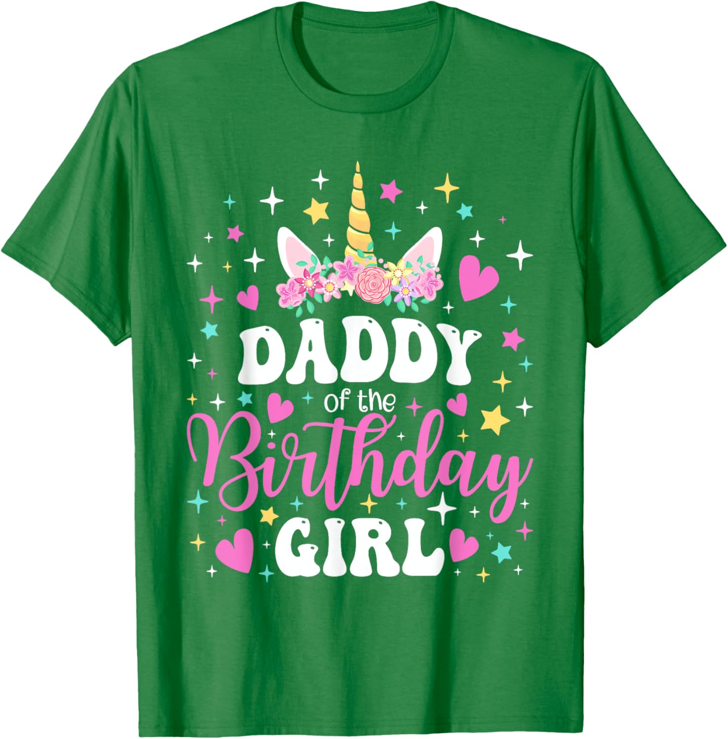 Family Matching Unicorn Daddy T-Shirt for Birthday Girl Celebration - 9