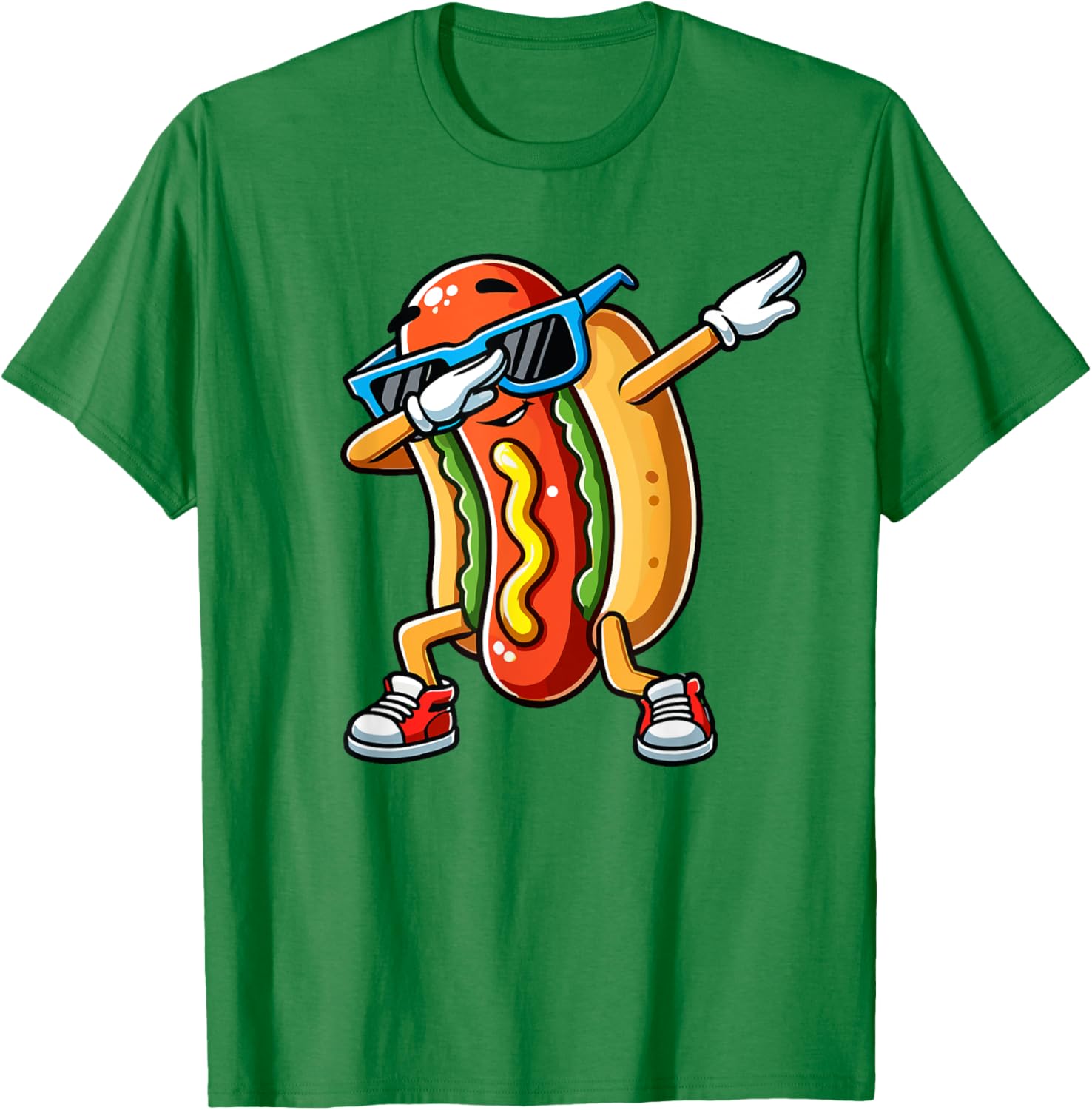 Funny Dabbing Hotdog Sunglasses T-Shirt for Kids Who Love Dogs and Hotdogs - 24