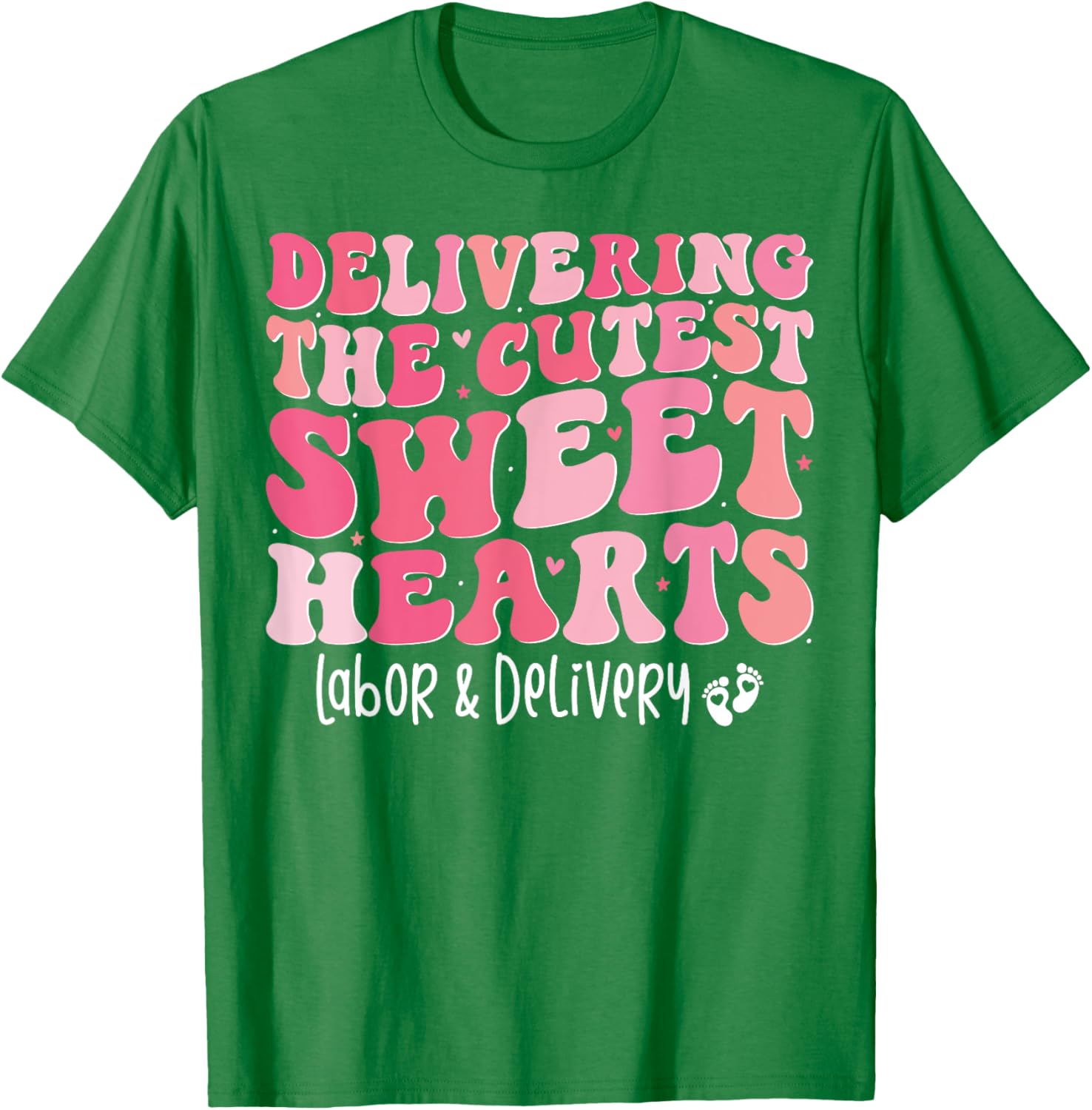Groovy Labor and Delivery Nurse Valentine's Day T-Shirt for Nurses - 13