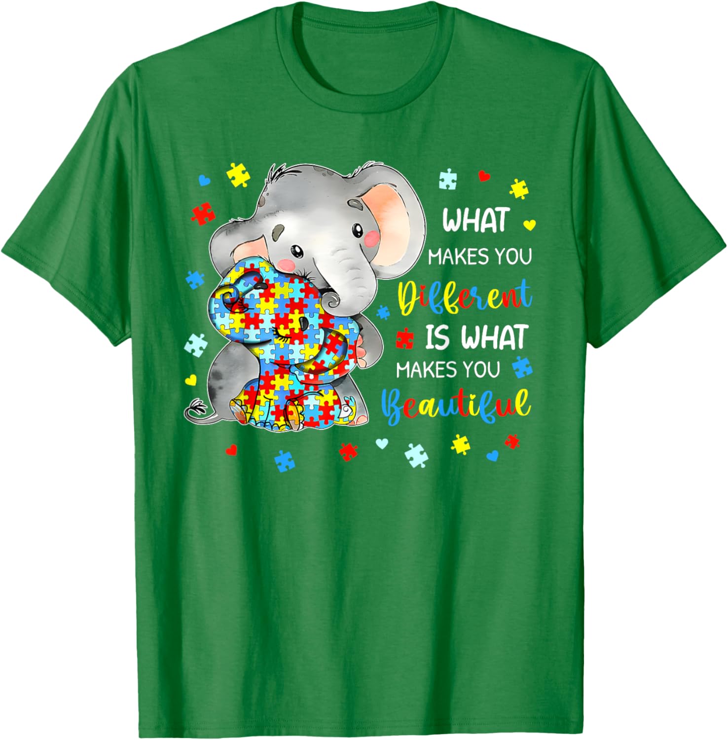 Unique Autism Awareness Elephant T-Shirt Celebrating Individuality and Beauty - 15