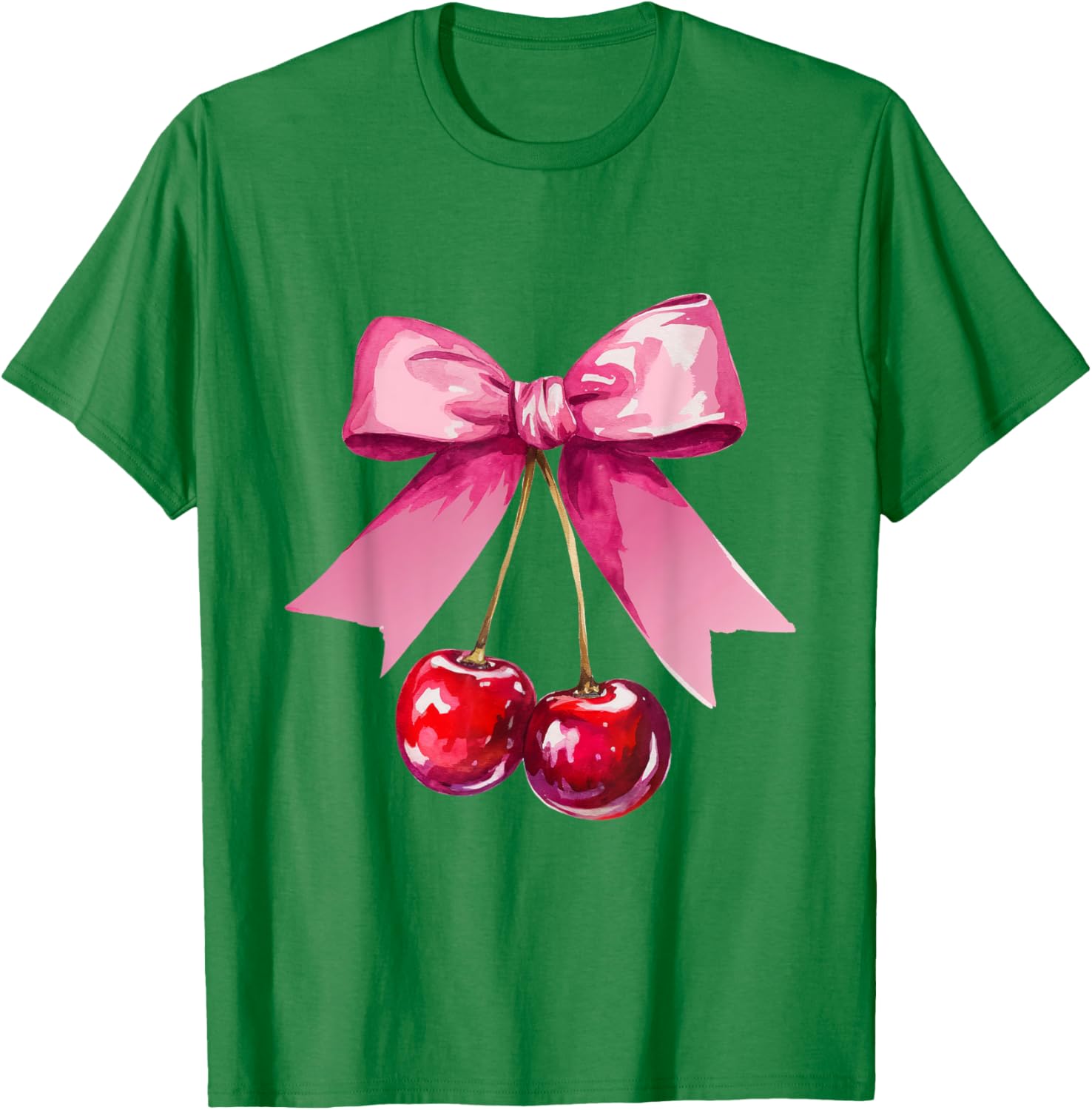 Kawaii Cherry Pink Bow T-Shirt for Cute Valentine's Day Style - 4