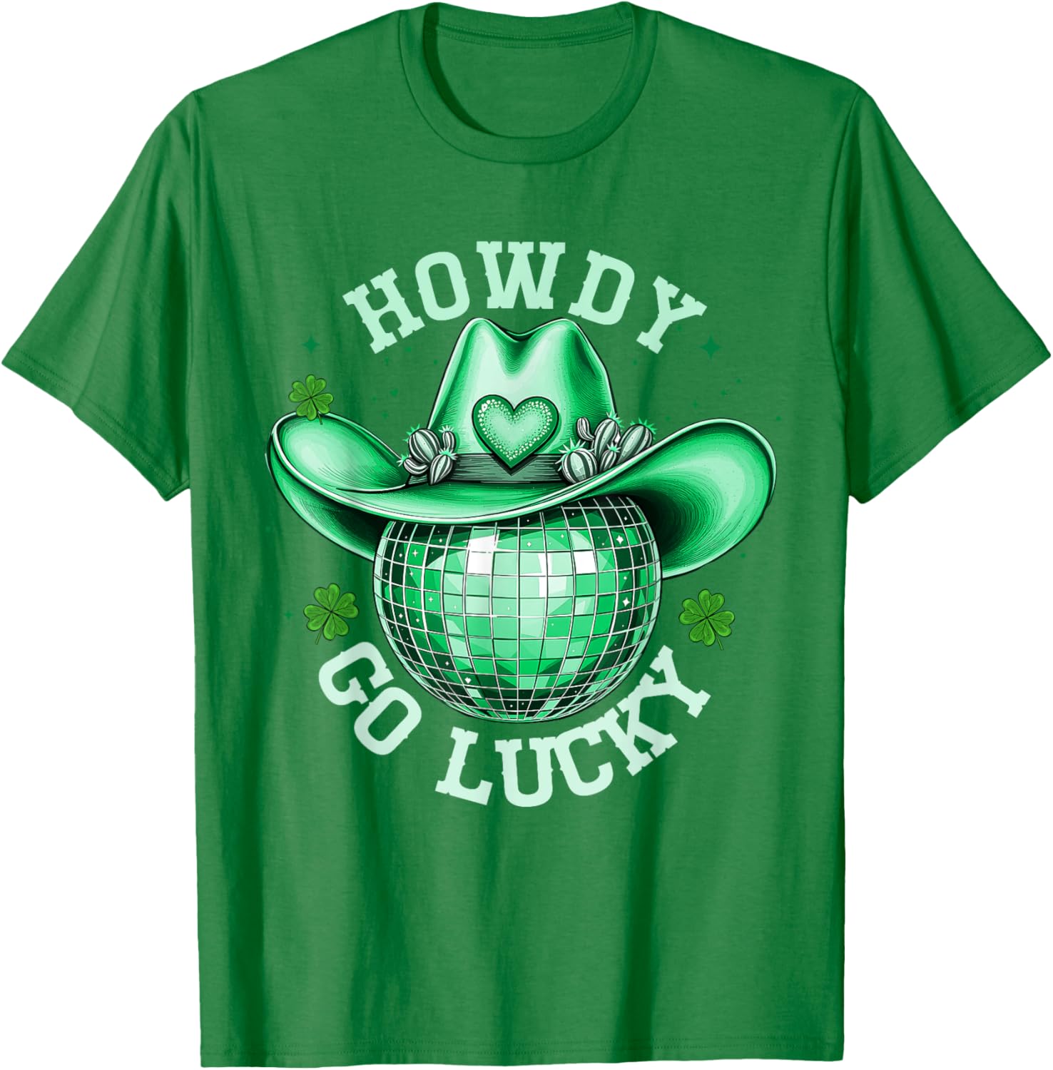 Howdy Go Lucky Disco Western Irish Shamrock T-Shirt for St. Patrick's Day - 26