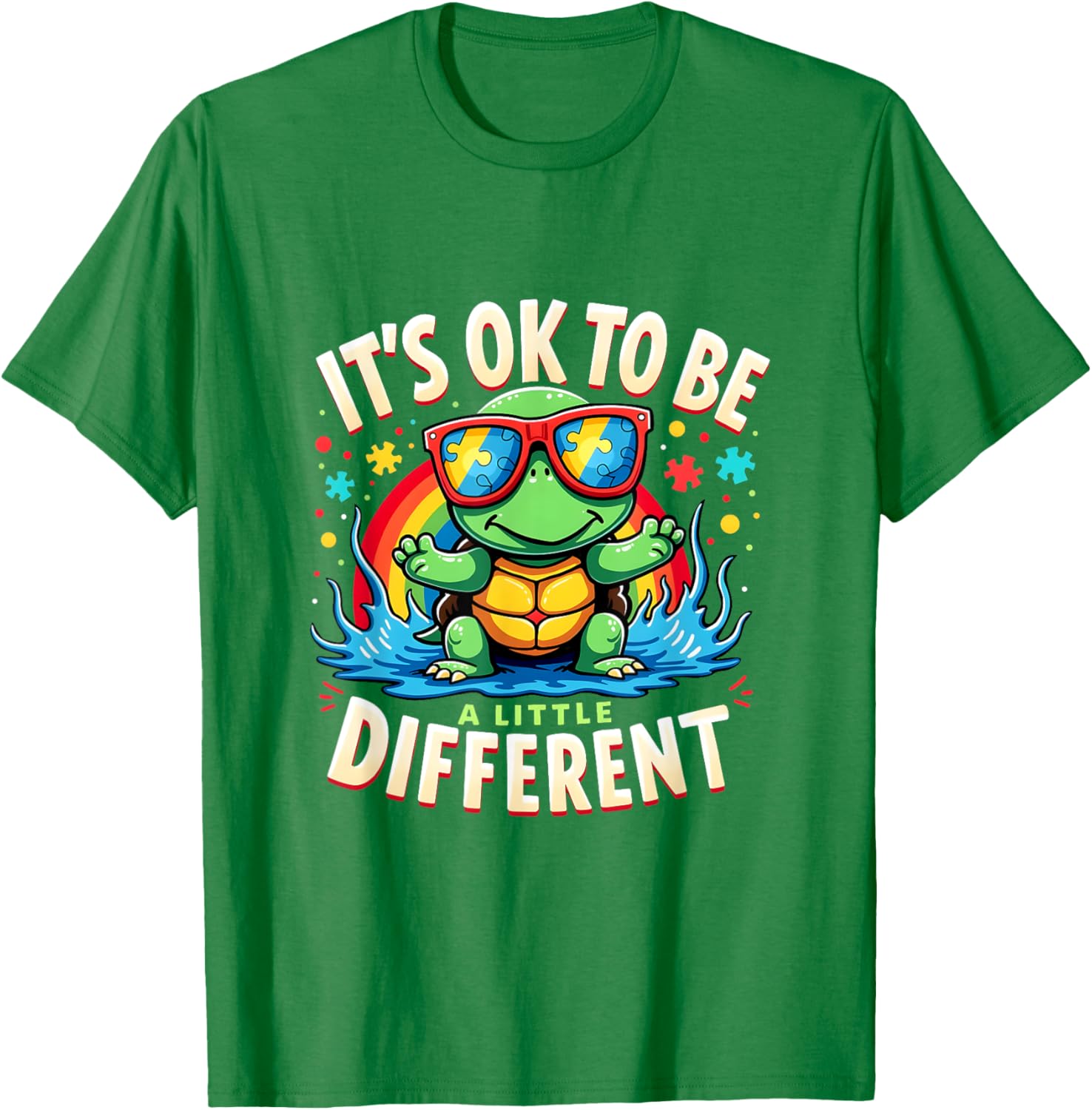 Cute Turtle Autism Awareness T-Shirt It's Ok To Be A Little Different - 17