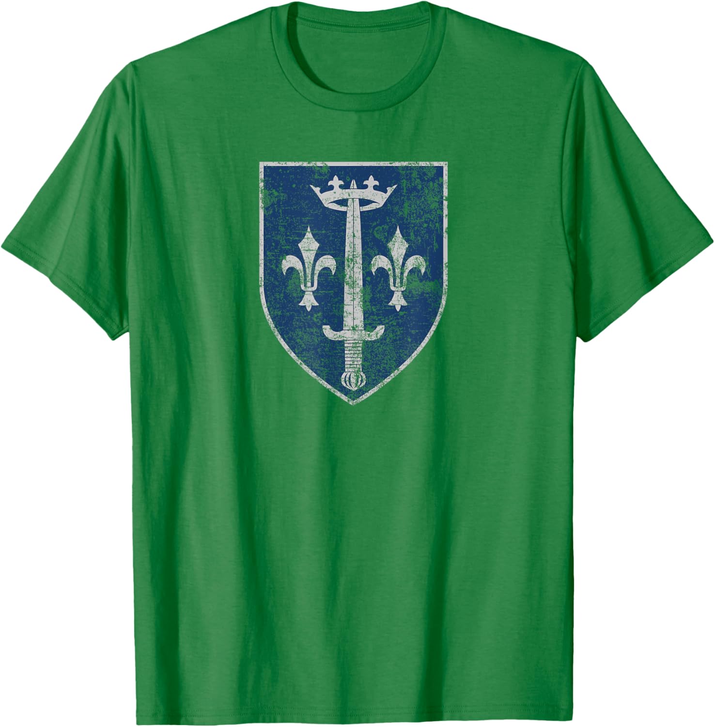 Family Crest of Saint Joan of Arc Distressed Print T-Shirt for Everyone - 13