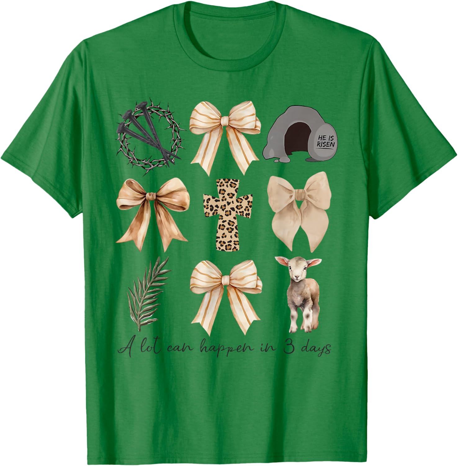 Coquette Bow Christian Easter T-Shirt – A Lot Can Happen in Three Days - 18