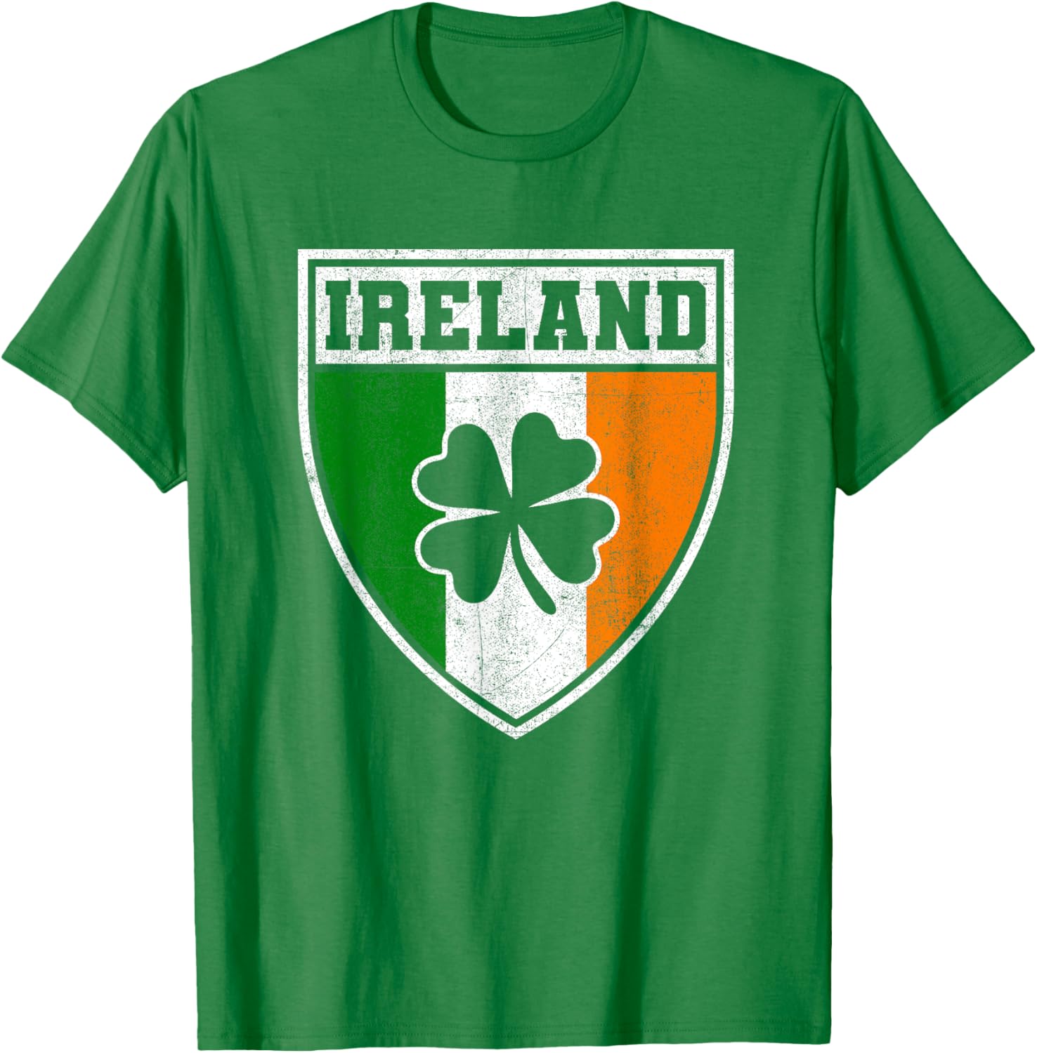 Irish Flag Shield T-Shirt with Shamrock for St Patricks Day Pride - 2