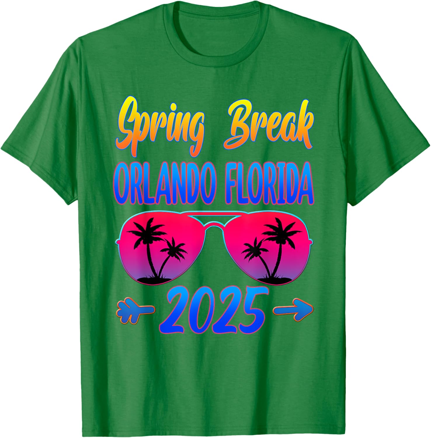 Spring Break Orlando 2025 Beach Group T-Shirt with Fun Glasses Design - 9