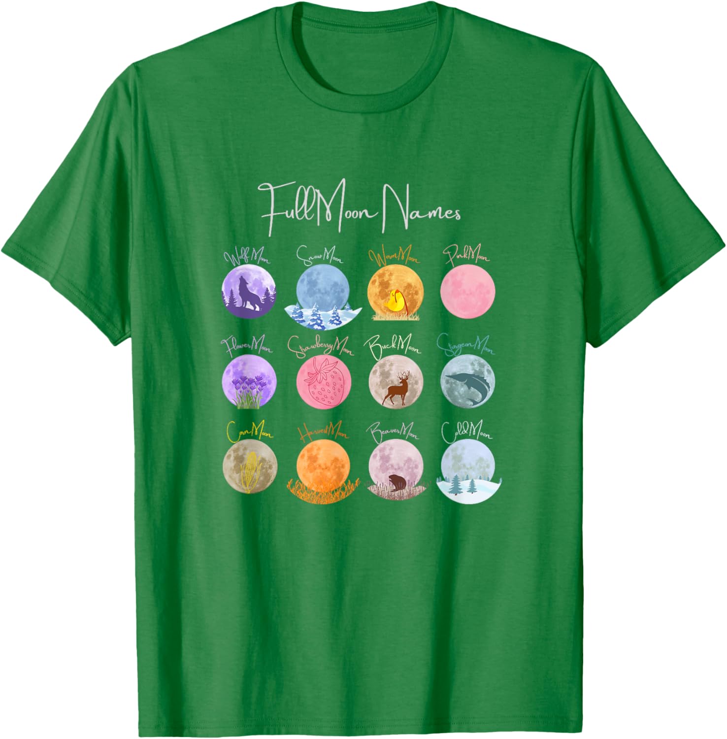 Full Moon Names T-Shirt Lunar Calendar Tees and Accessories Elegance - 16