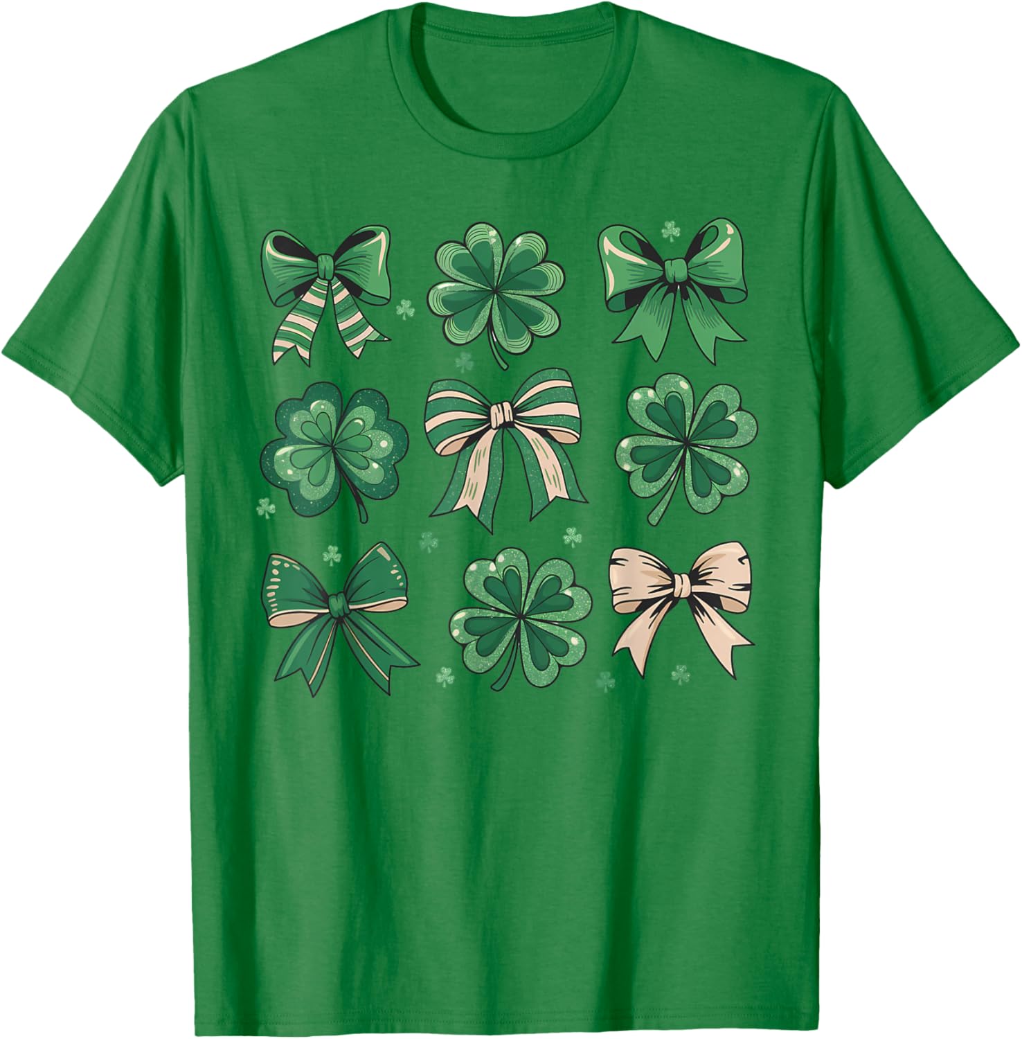 Cute Retro St Patricks Day Shamrock Bow T-Shirt for Festive Fun - 6