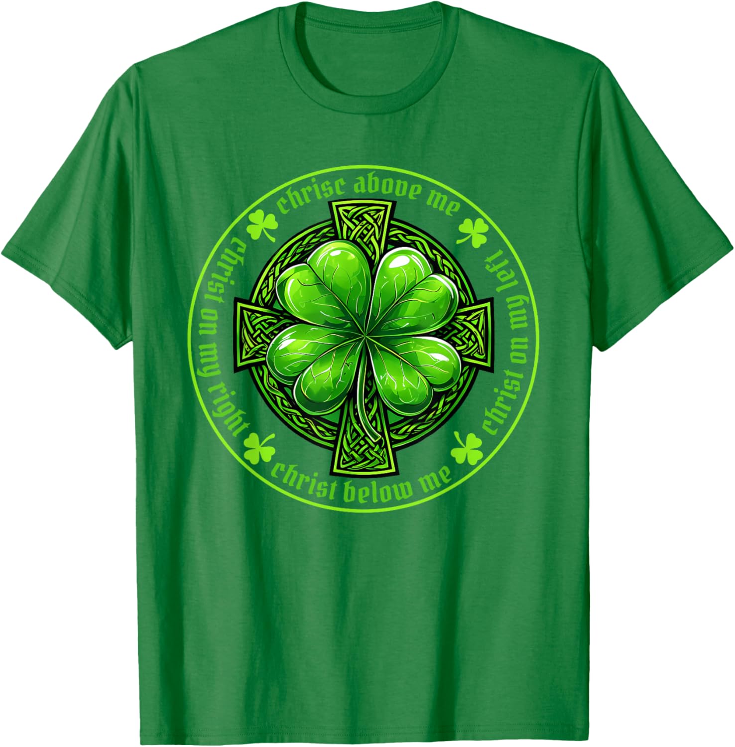 St Patrick's Breastplate Prayer T-Shirt Irish Cross Design for Catholics - 2