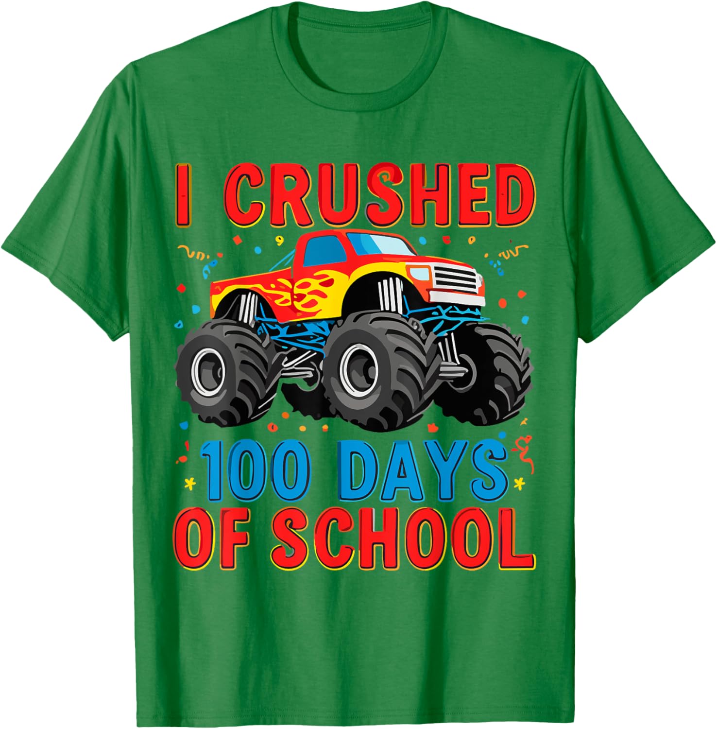 100 Days of School Monster Truck T-Shirt for Boys Fun School Spirit Gear - 11