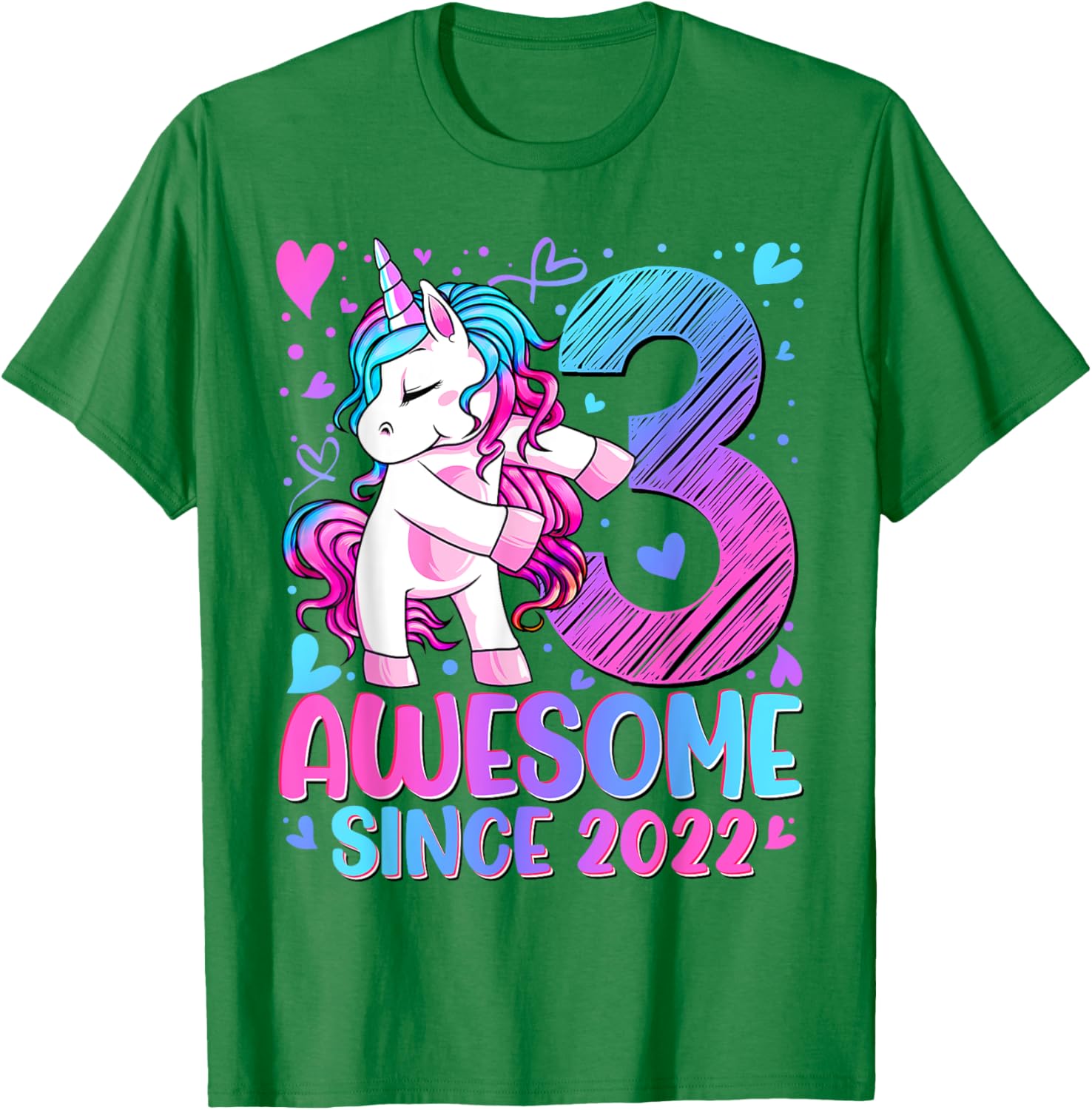 Cute Unicorn T-Shirt for 3 Year Old Girls Birthday Party Gifts - 16