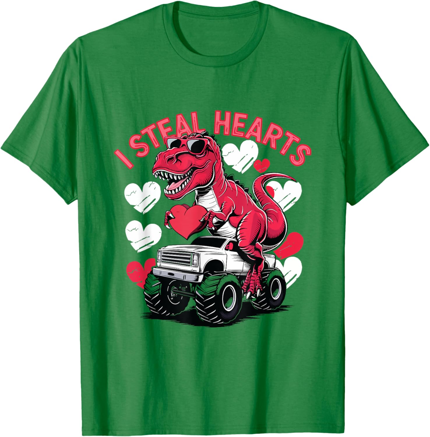 I Steal Hearts Toddler T-Rex Valentine's Day Shirt for Baby Boys - 21