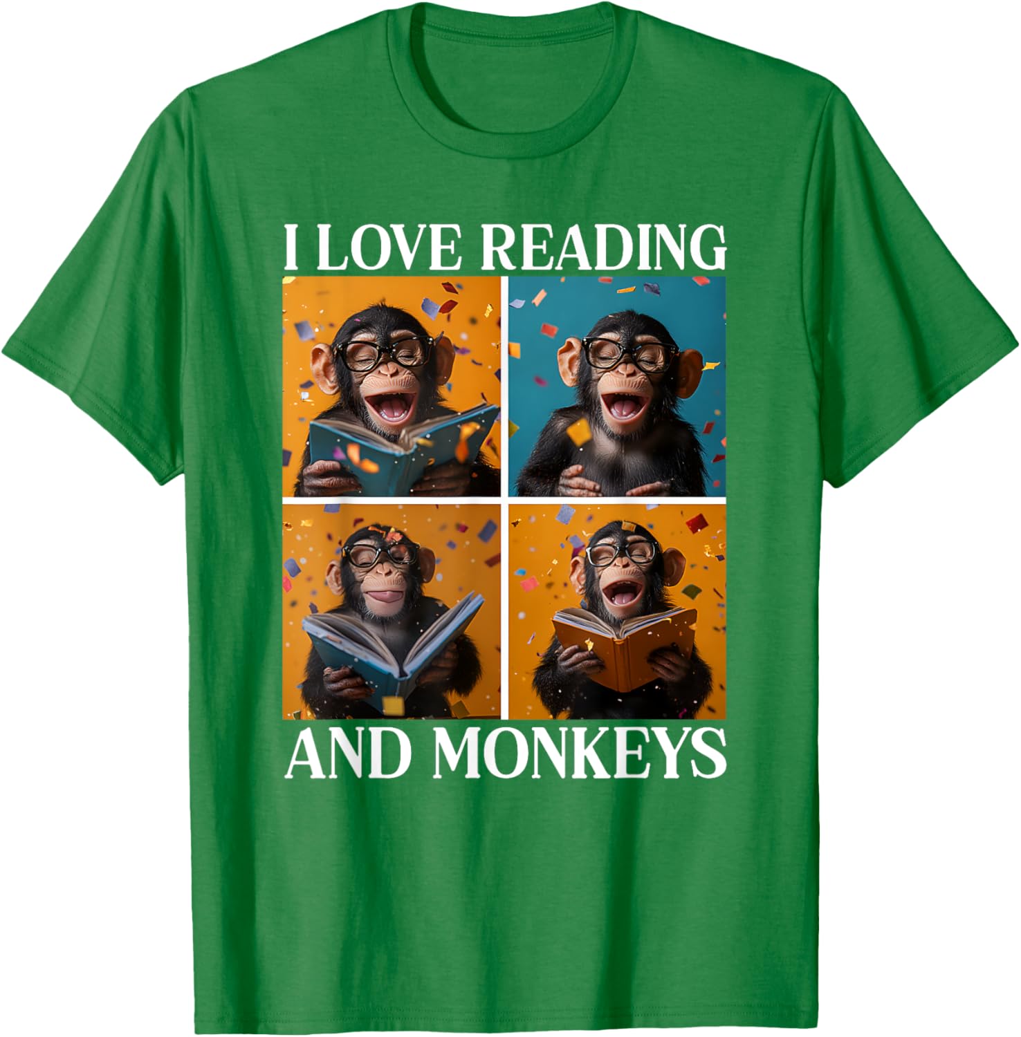 Adorable Love Reading and Monkeys T-Shirt for Book Lovers and Kids - 14