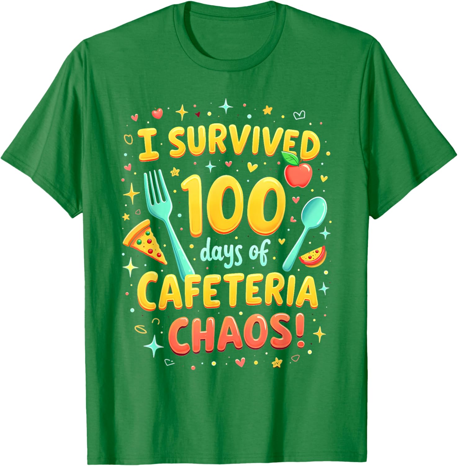 I Survived School Cafeteria Chaos Funny Lunch Lady T-Shirt for Kids - 18