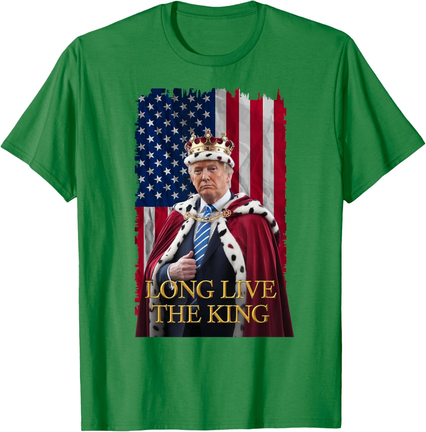 Long Live The King Vintage Trump Portrait T-Shirt for 4th of July Fun - 5