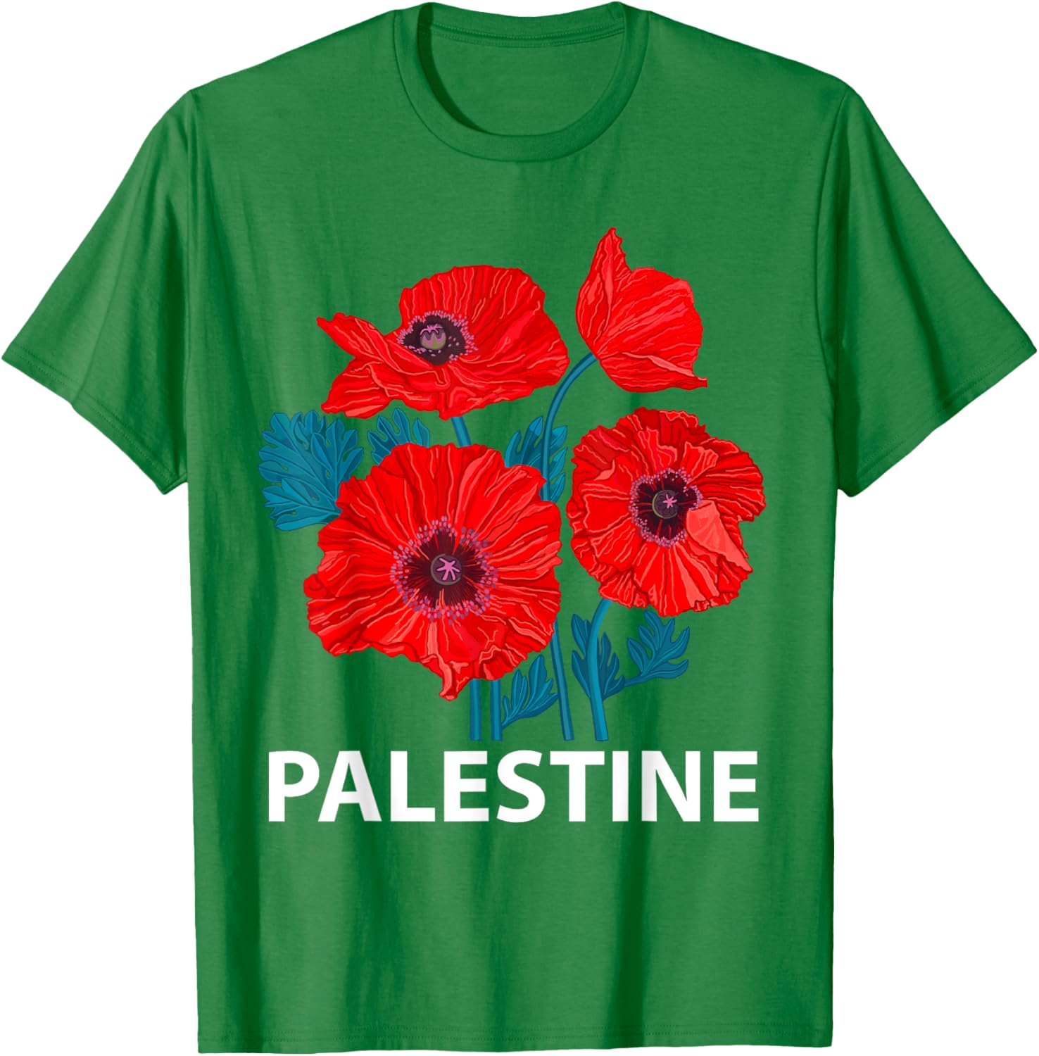 Palestine Patriotic Poppy T-Shirt for Palestinian Resistance Support - 5