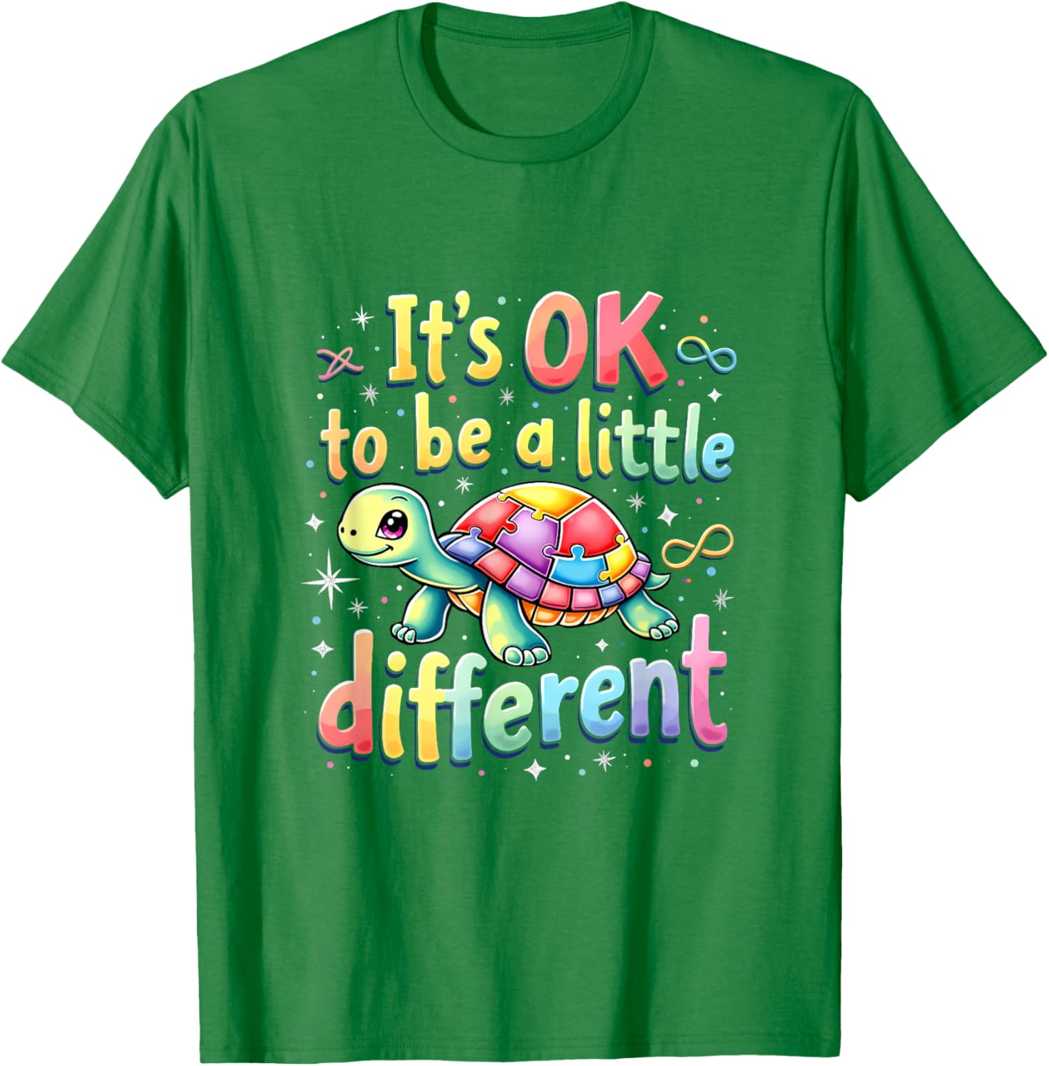 Autism Awareness Turtle T-Shirt It's Okay to Be Different Fun Tee - 19