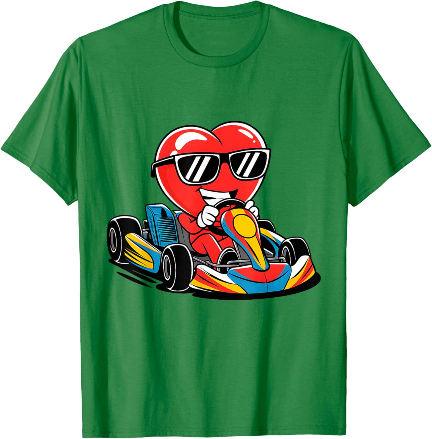 Heart Racing Go-Kart Valentine's Day T-Shirt for Boys and Girls - 16