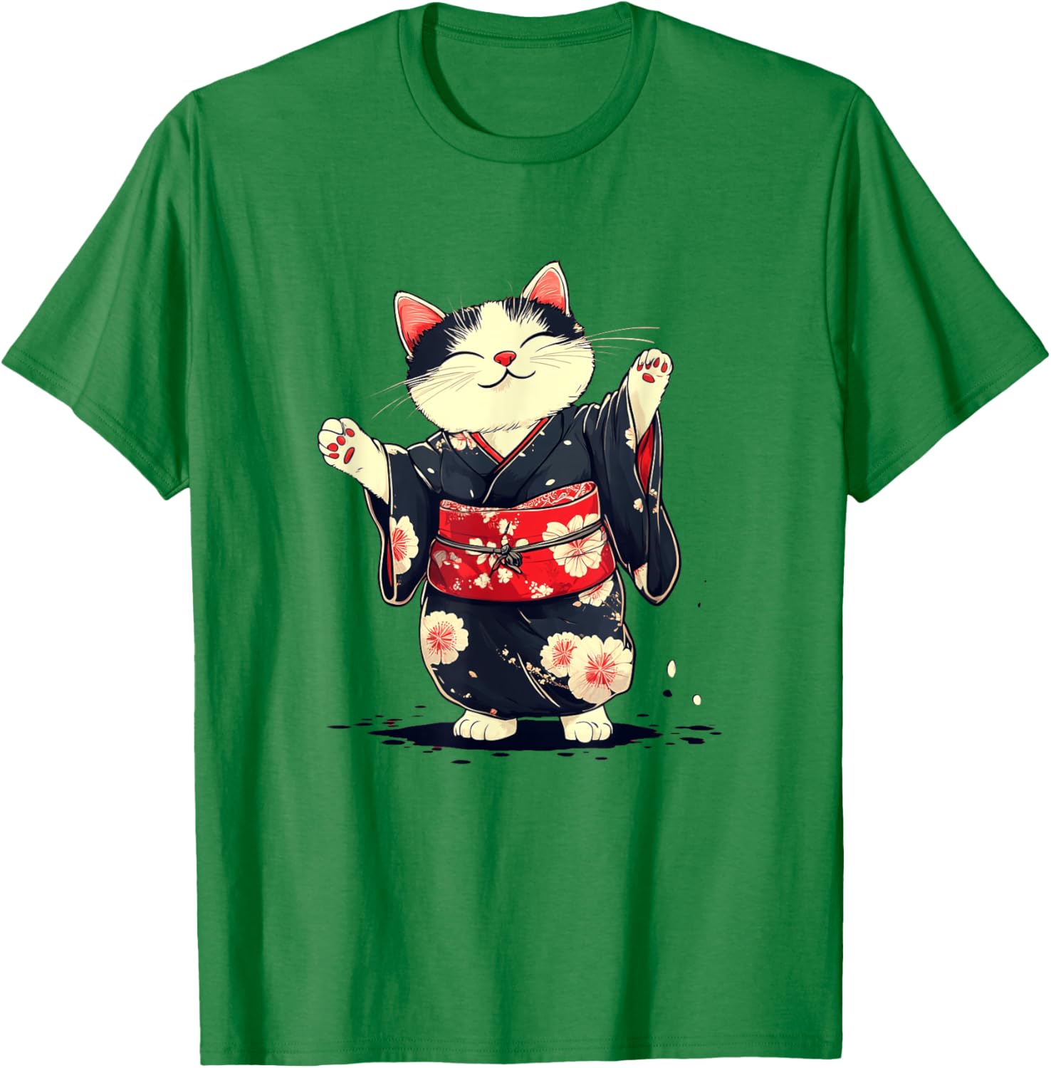 Pretty Kimono Cat T-Shirt for Japanese Style Lovers - Unisex Kids Adults - 17