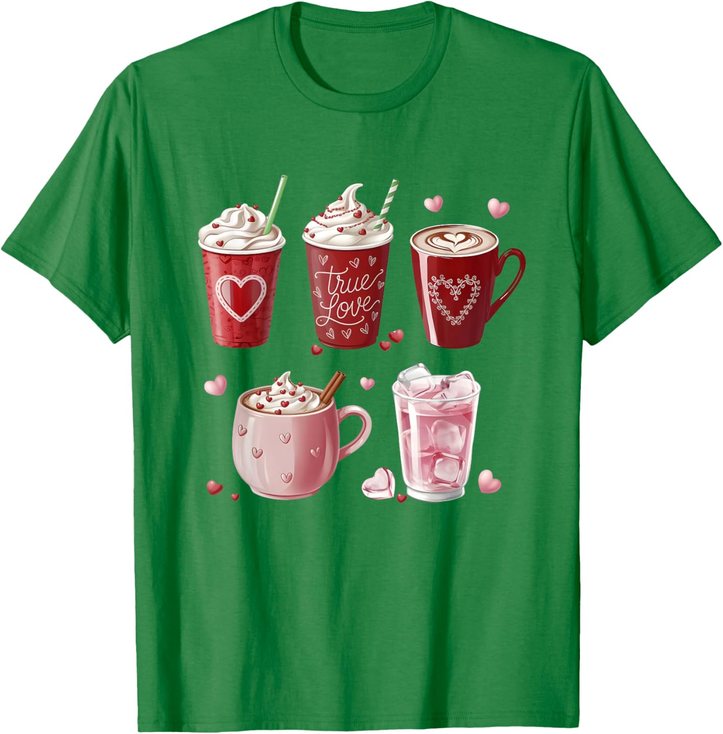 Coffee Lover Valentine T-Shirt Cute Coffee Cups Design for Him or Her - 21